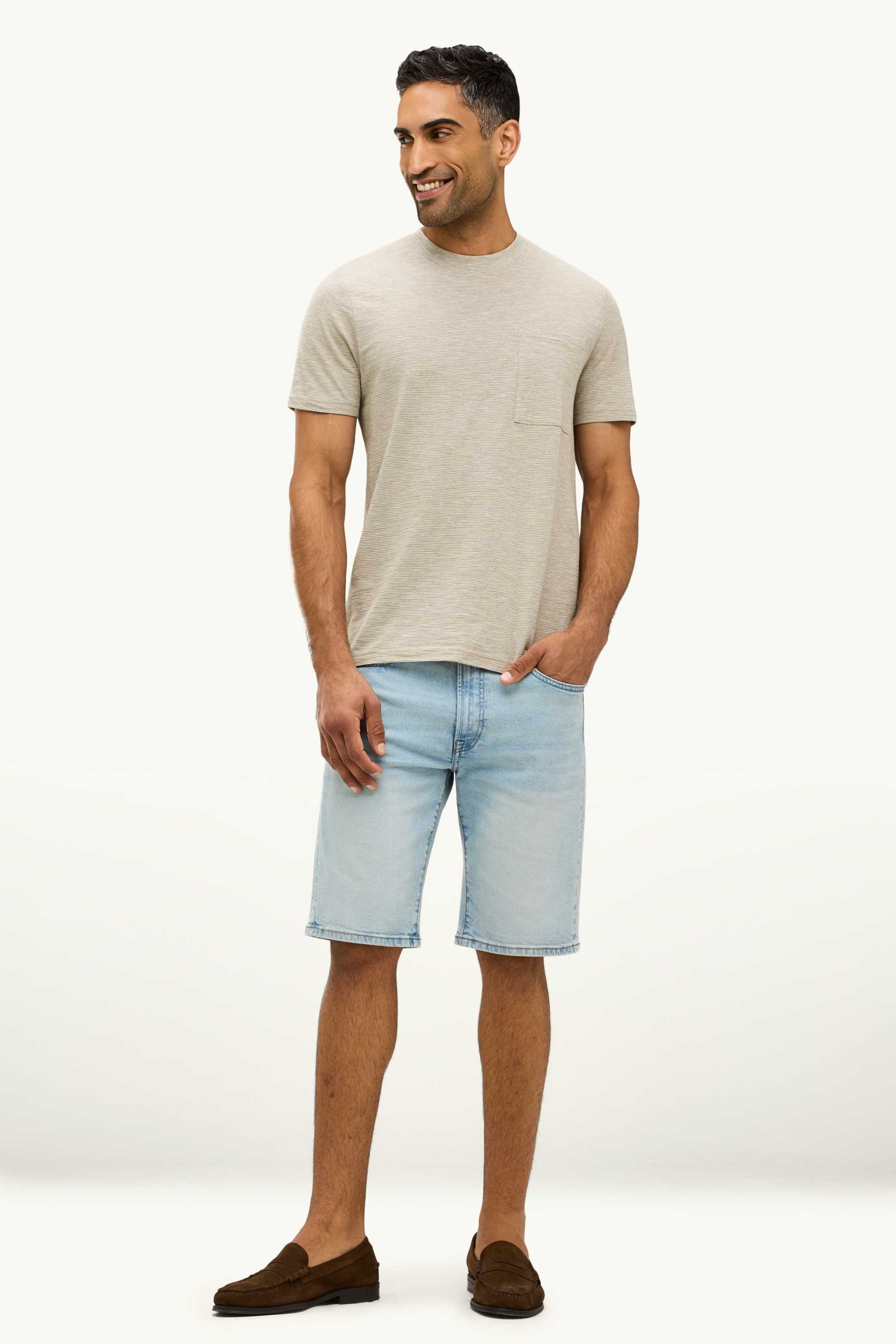 T-shirt - regular fit - striped brown