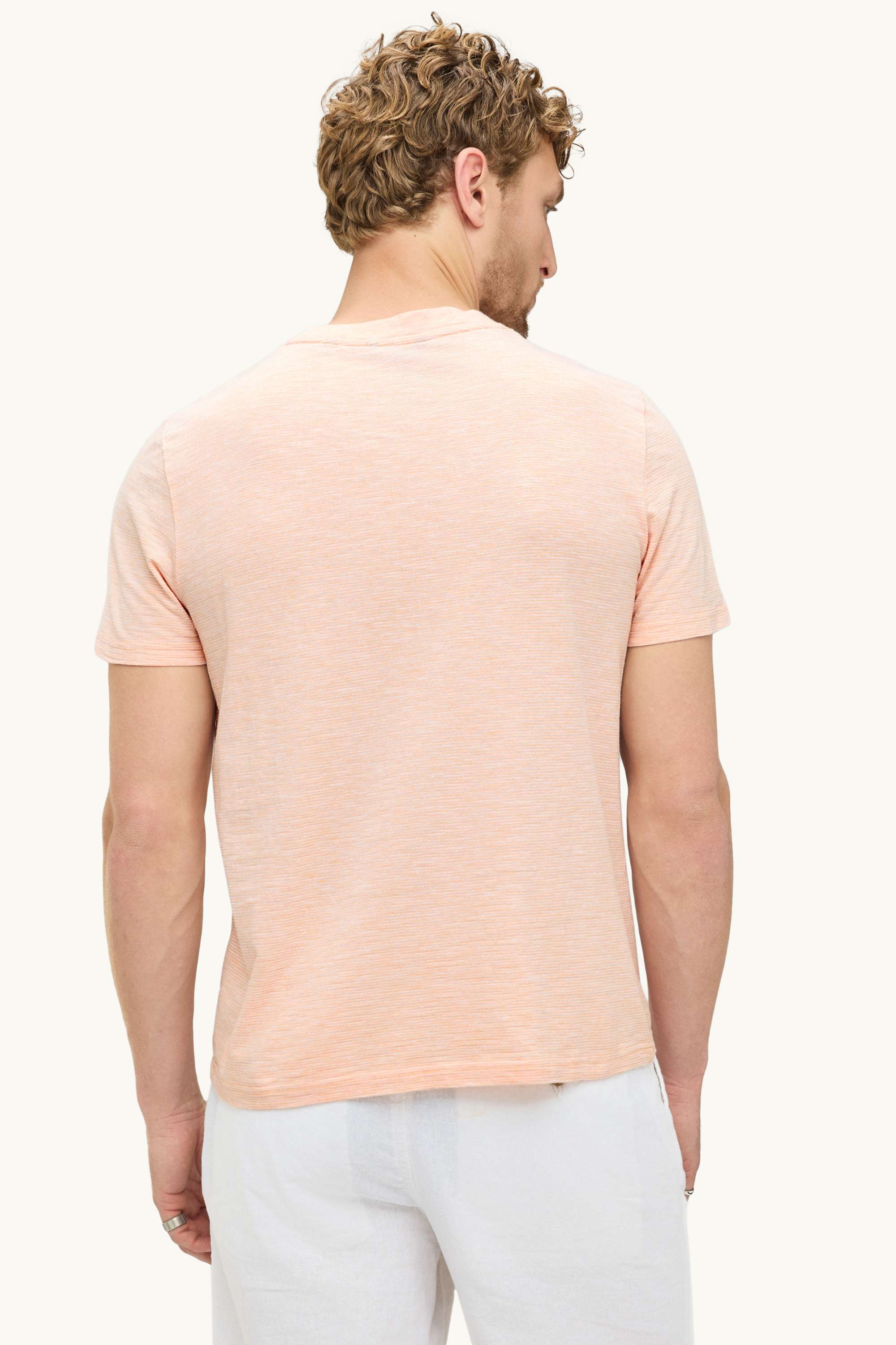 T-shirt - regular fit - striped orange