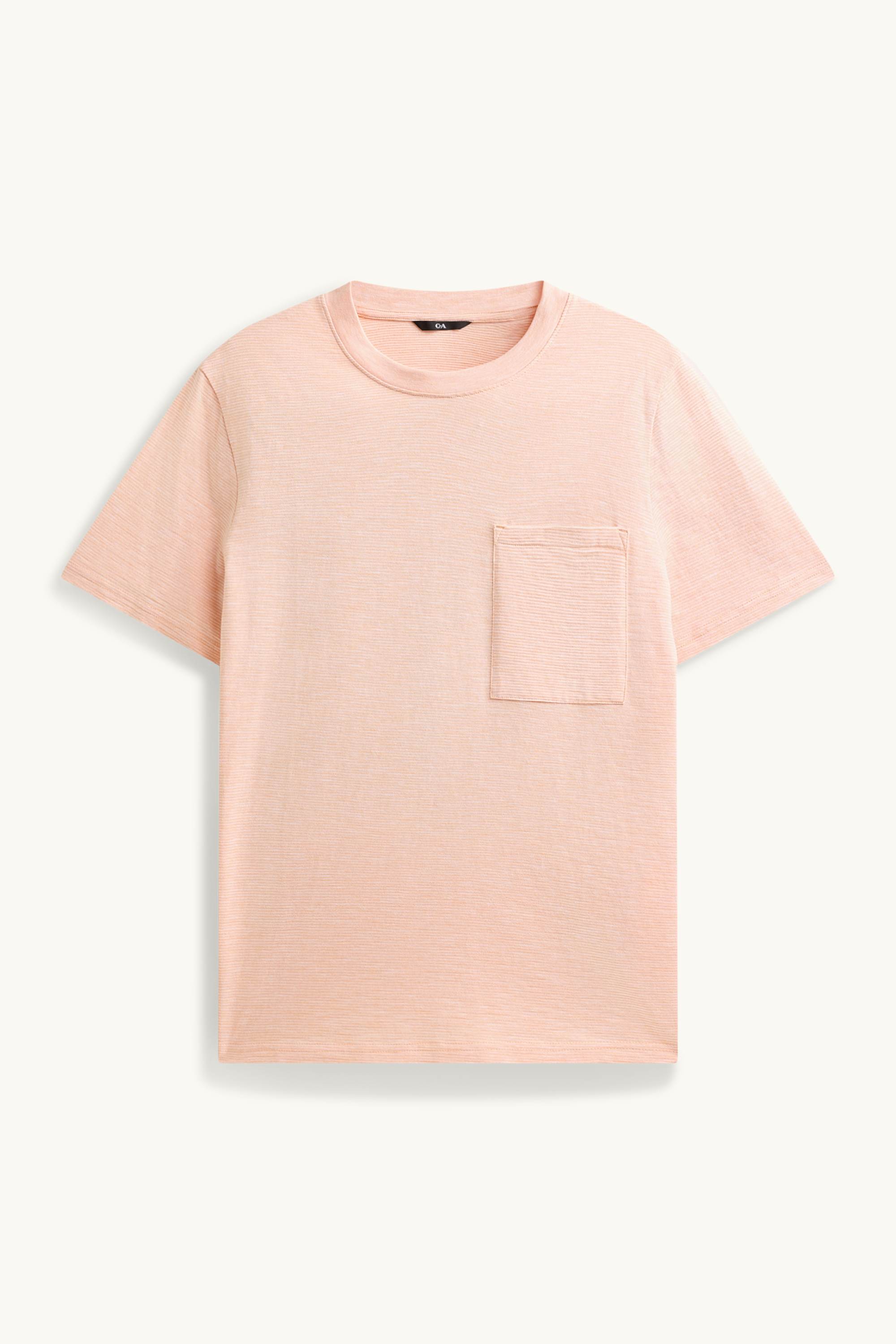 T-shirt - regular fit - striped orange