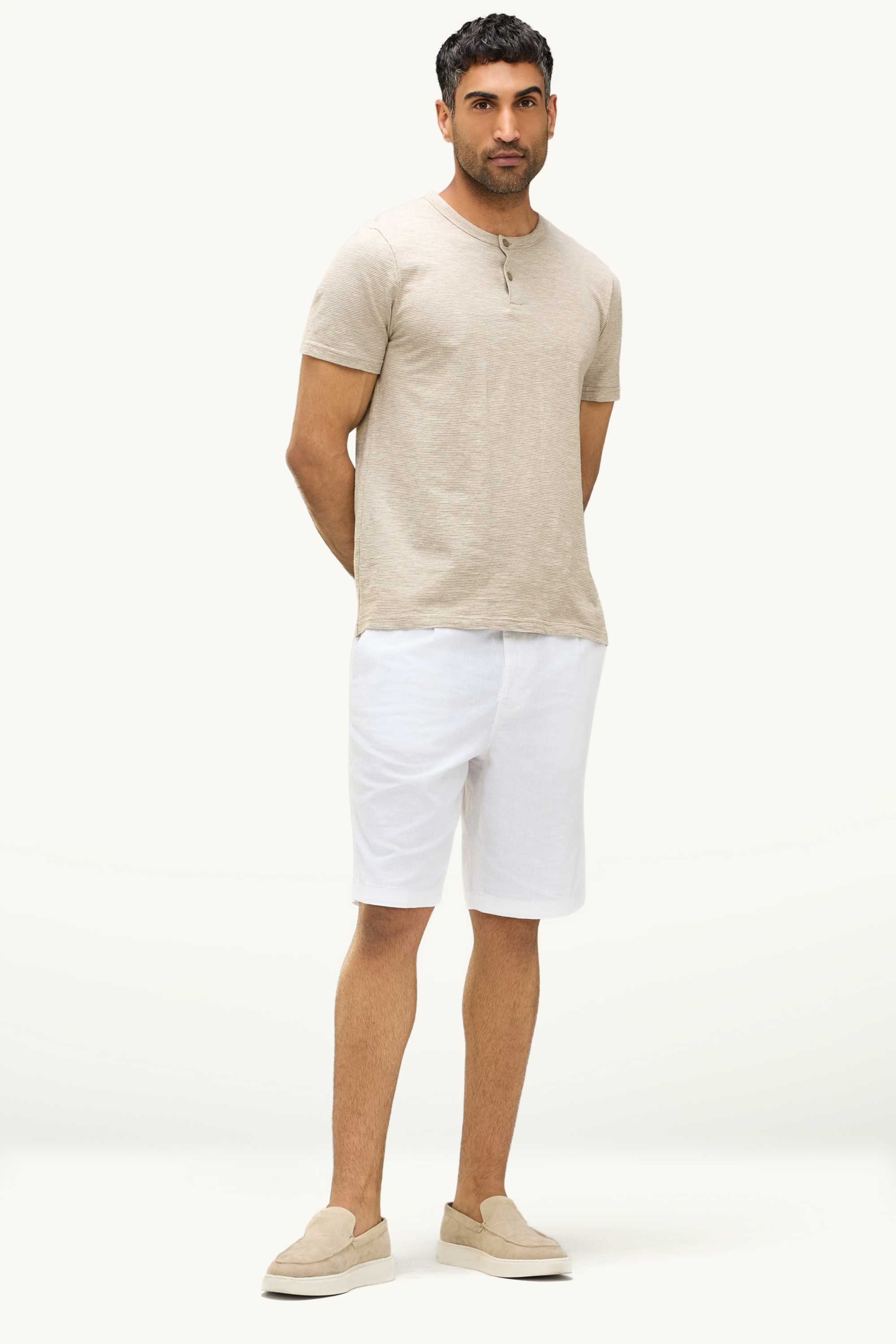 T-shirt - regular fit - striped light brown