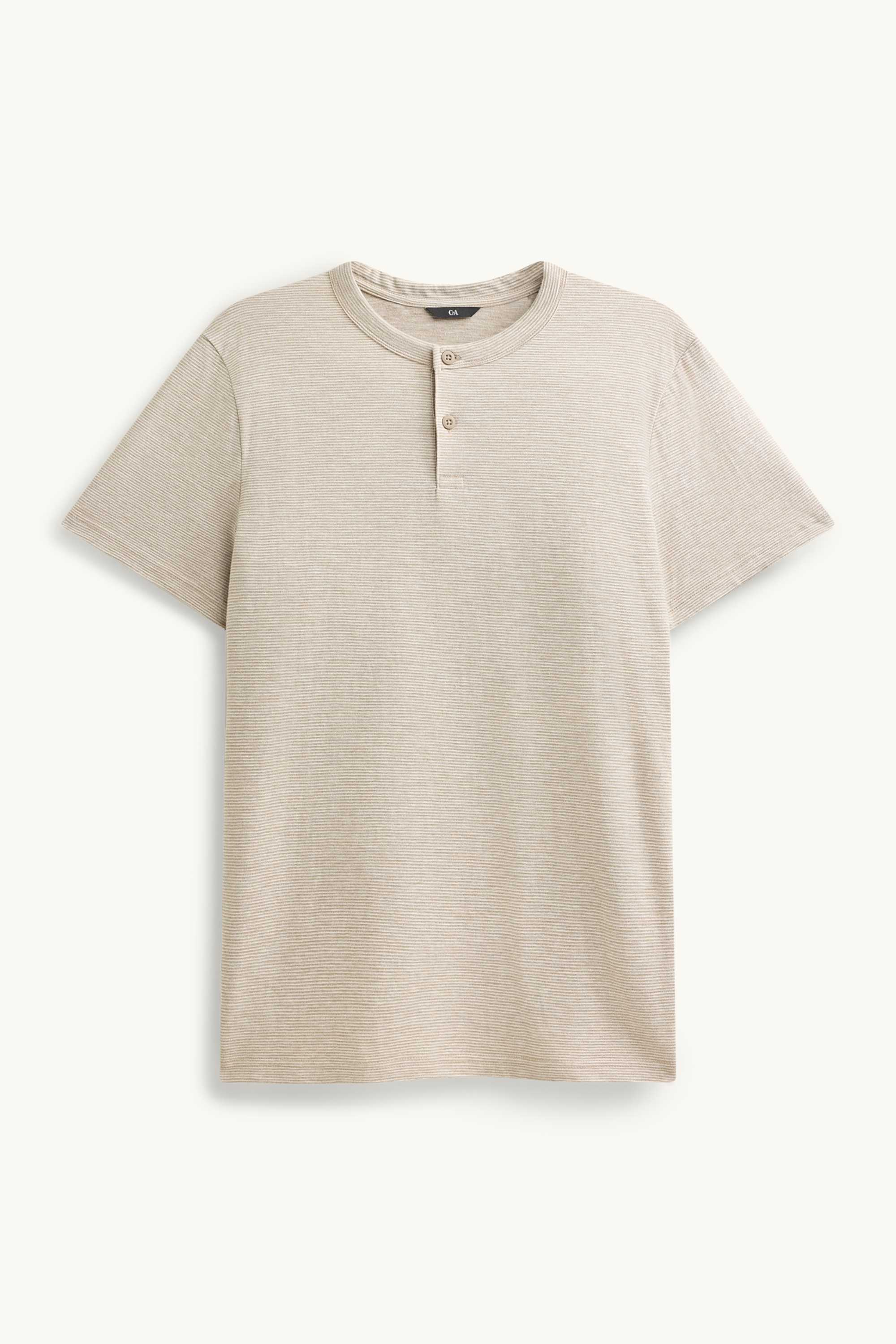 T-shirt - regular fit - striped light brown