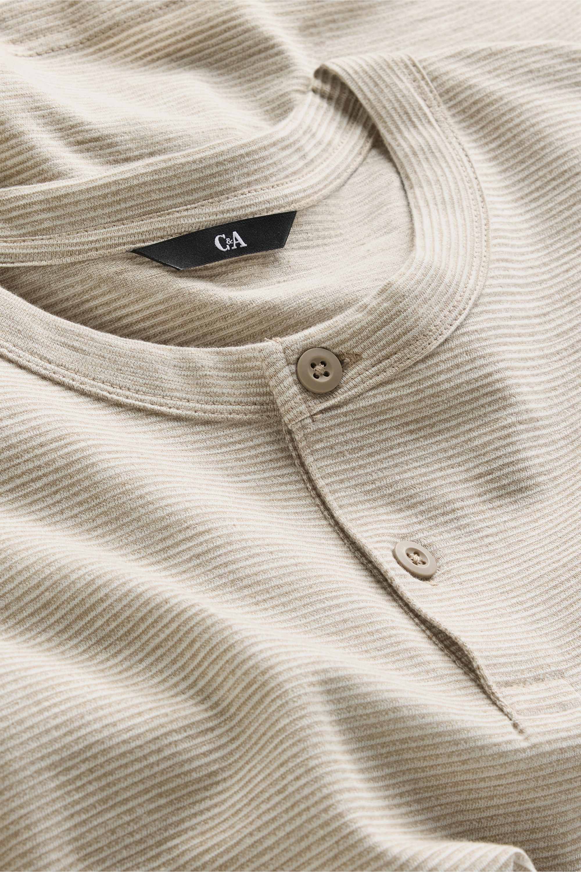 T-shirt - regular fit - striped light brown