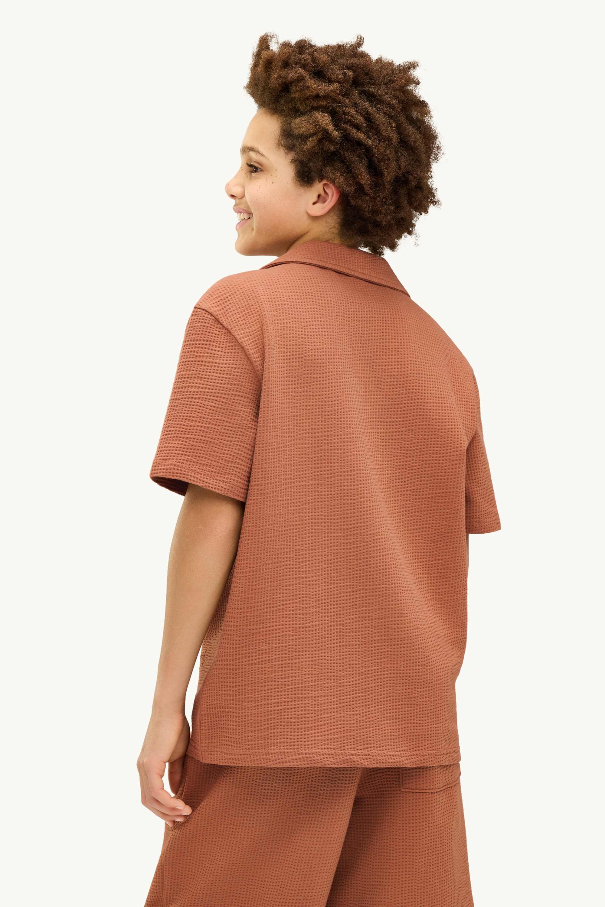 Palms - shirt - textured brown