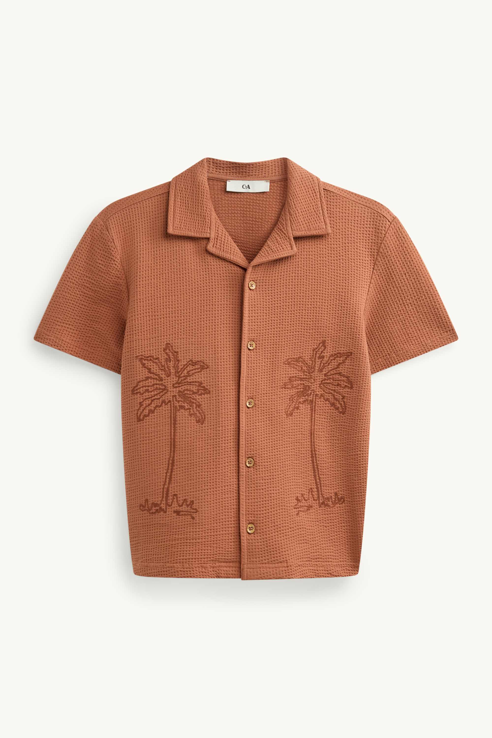 Palms - shirt - textured brown