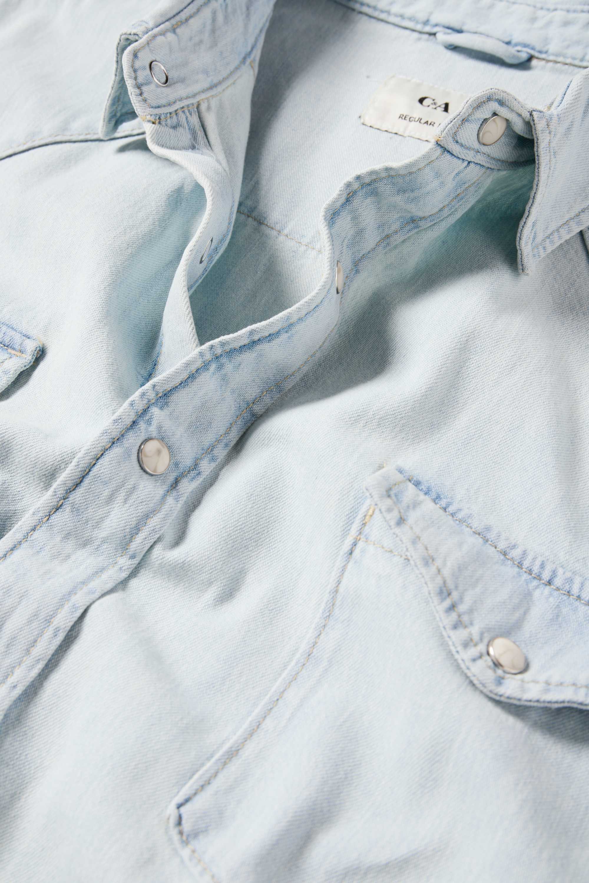 Denim shirt - regular fit - kent collar denim-light blue
