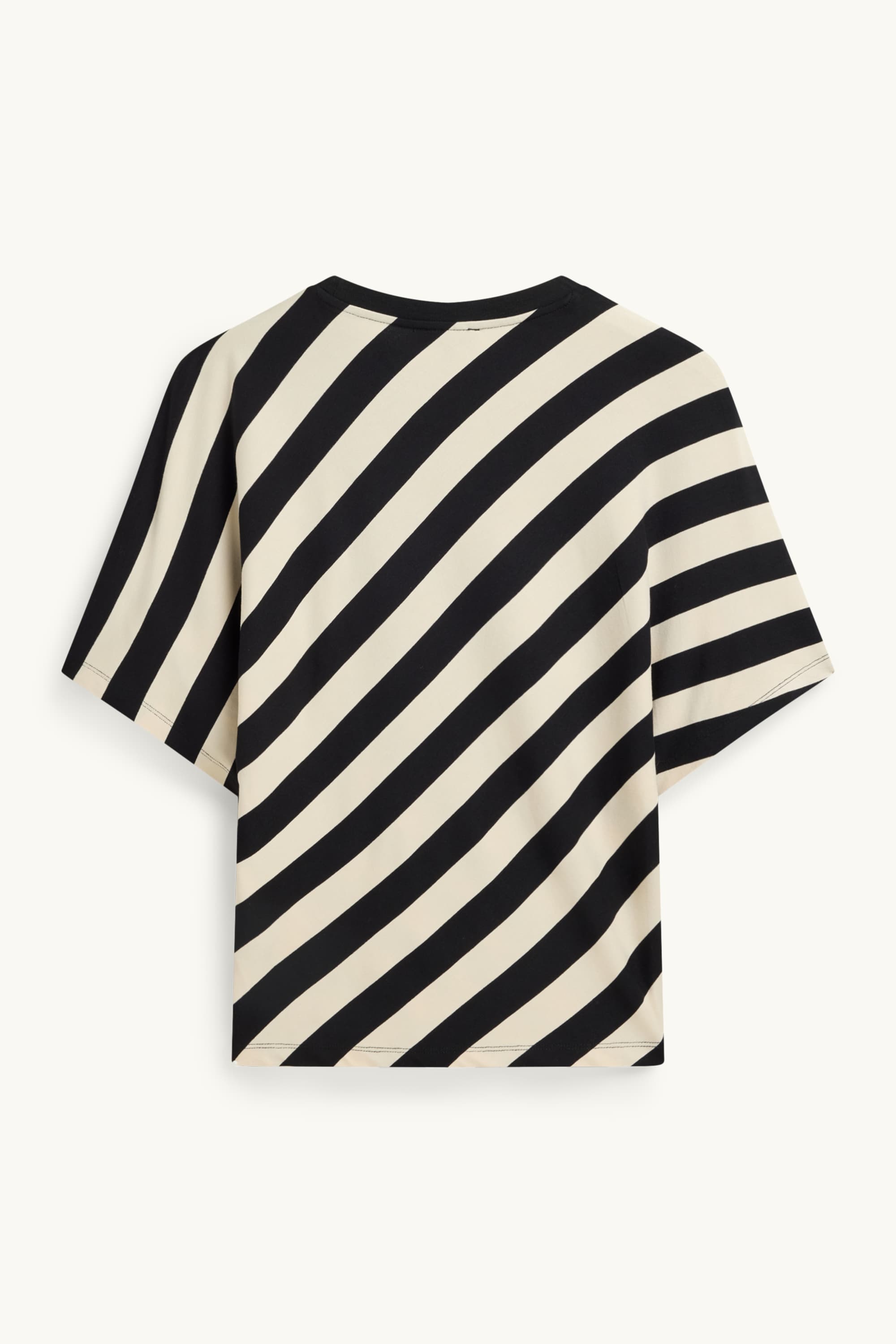 T-shirt - regular fit - striped black / beige