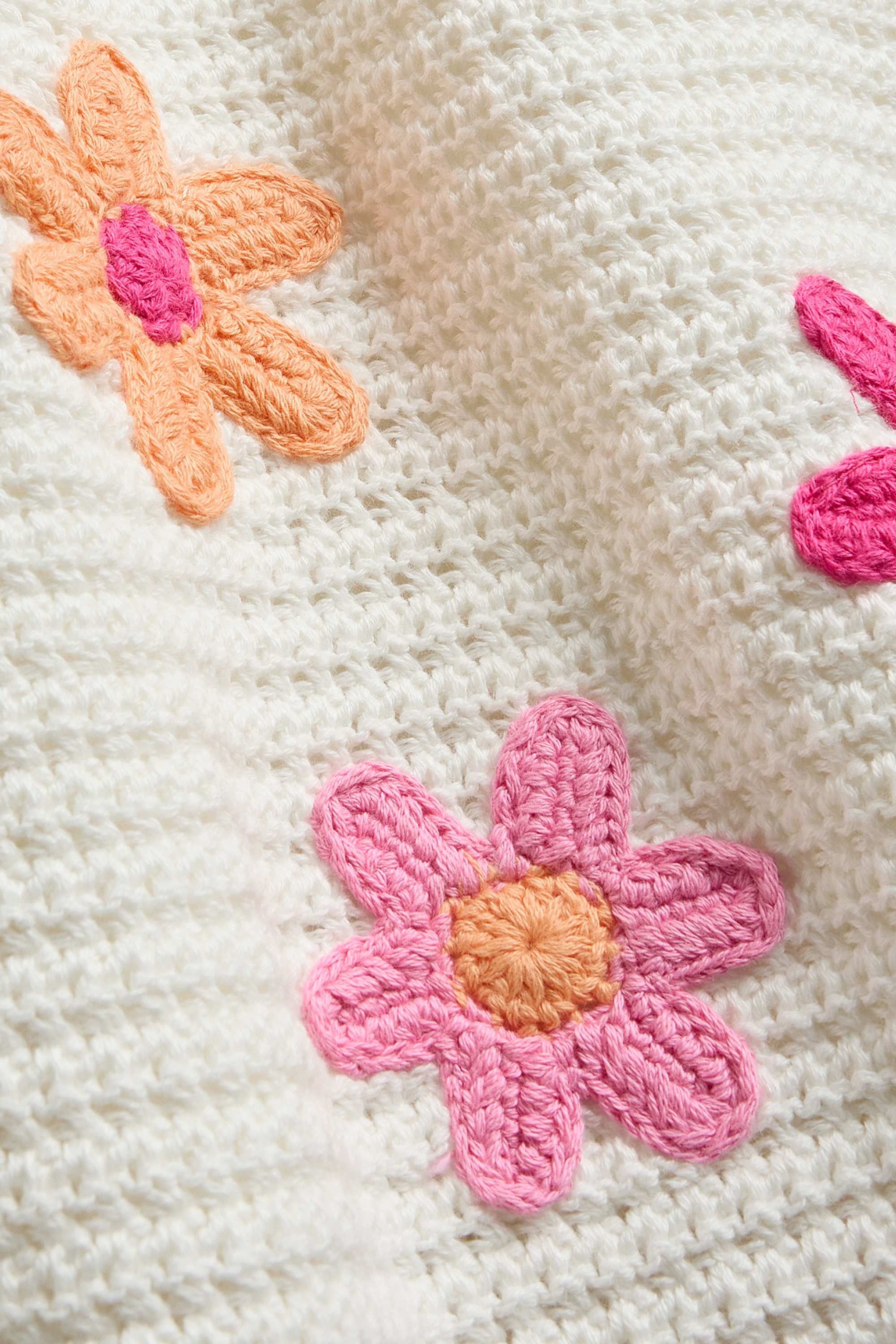 Floral - knitted dress white