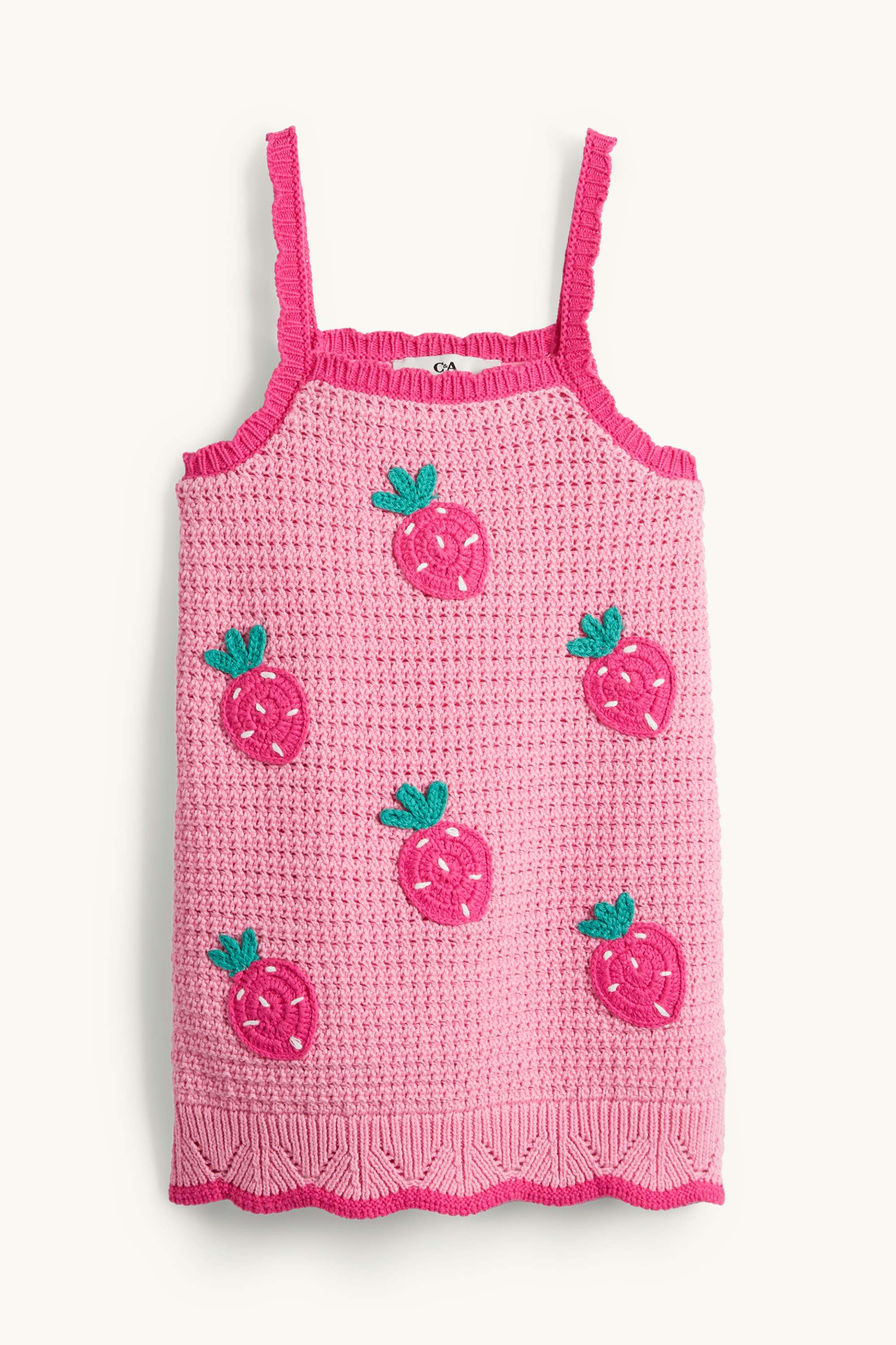 Strawberries - crocheted dress pink