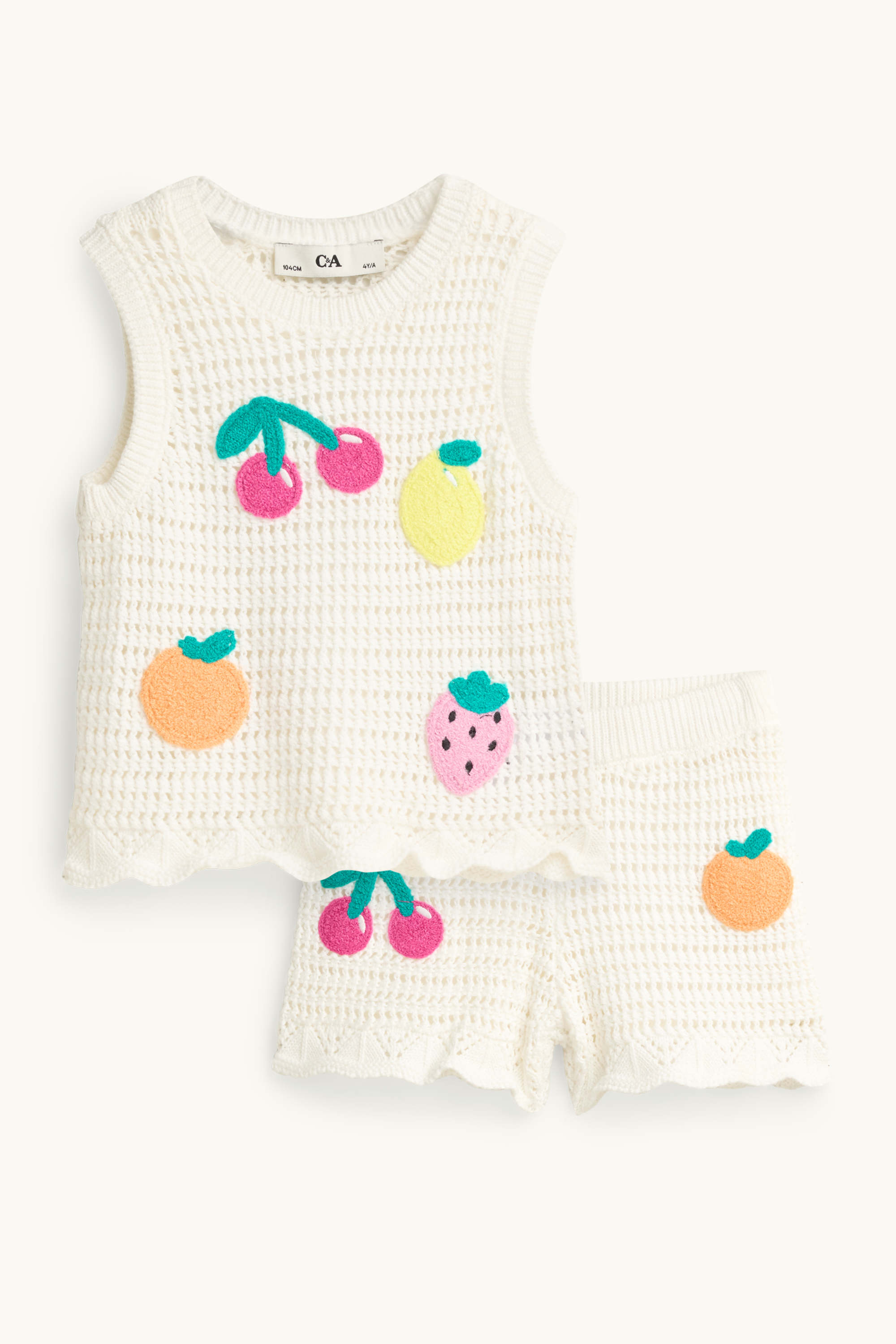 Fruit - set - top and shorts - 2 piece creme