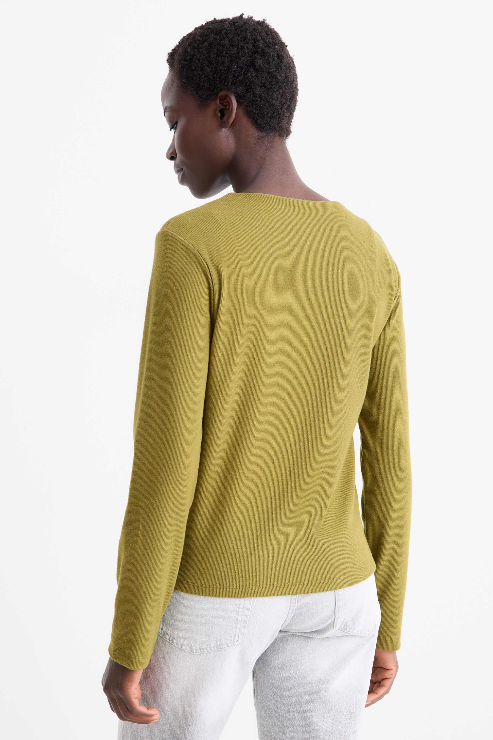 Sweatshirt - ribbed green