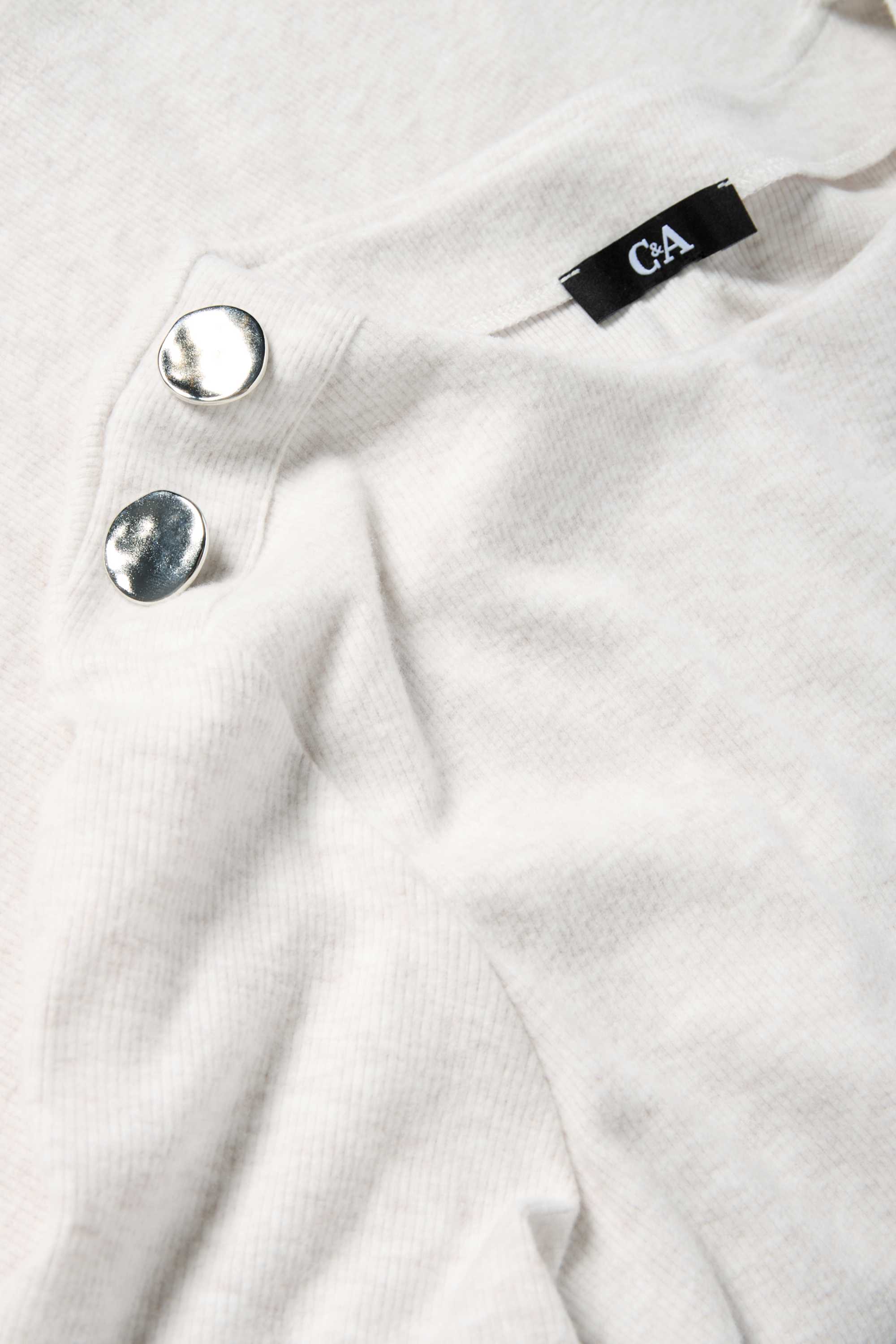 Sweatshirt - ribbed cremewhite