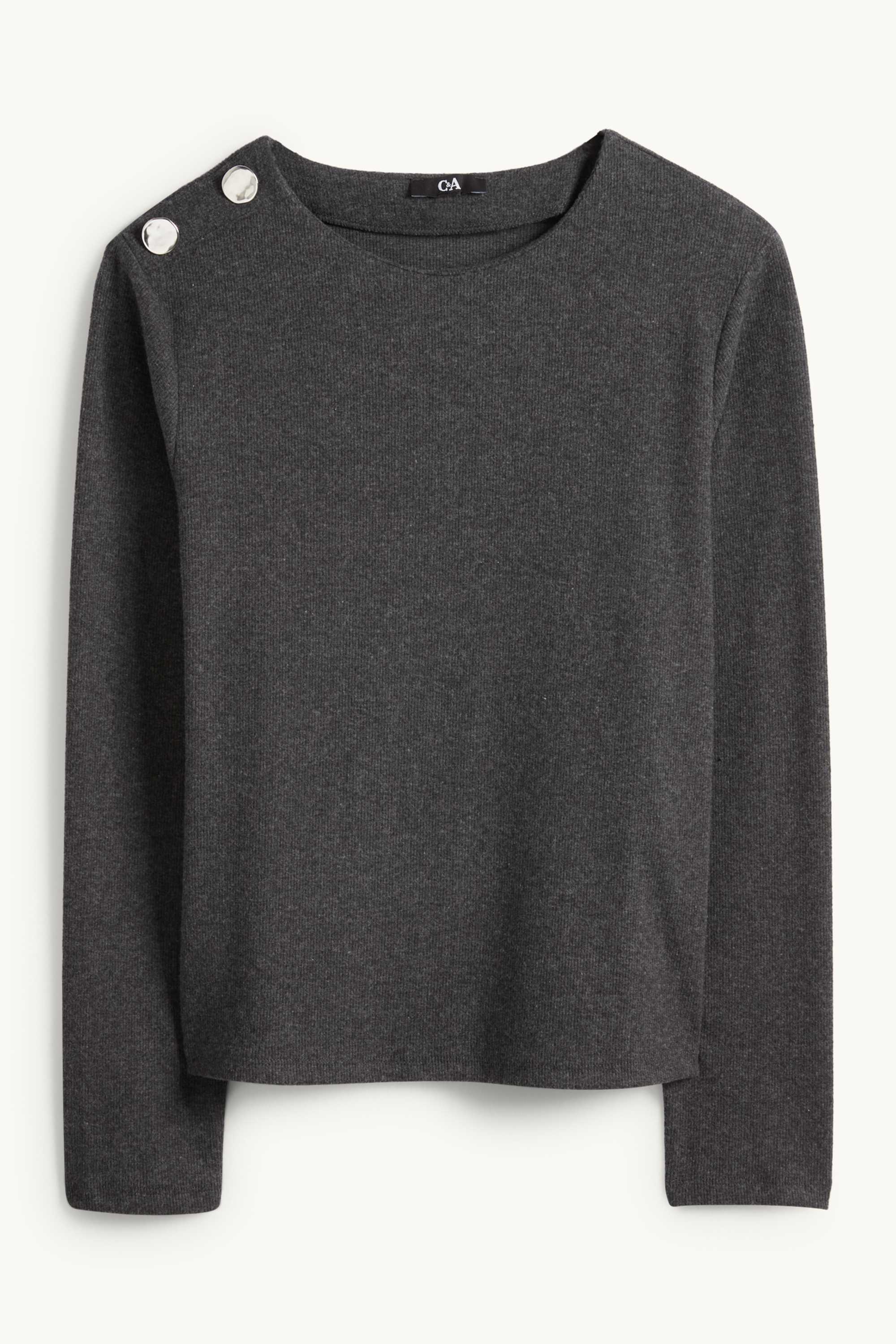 Sweatshirt - ribbed dark gray