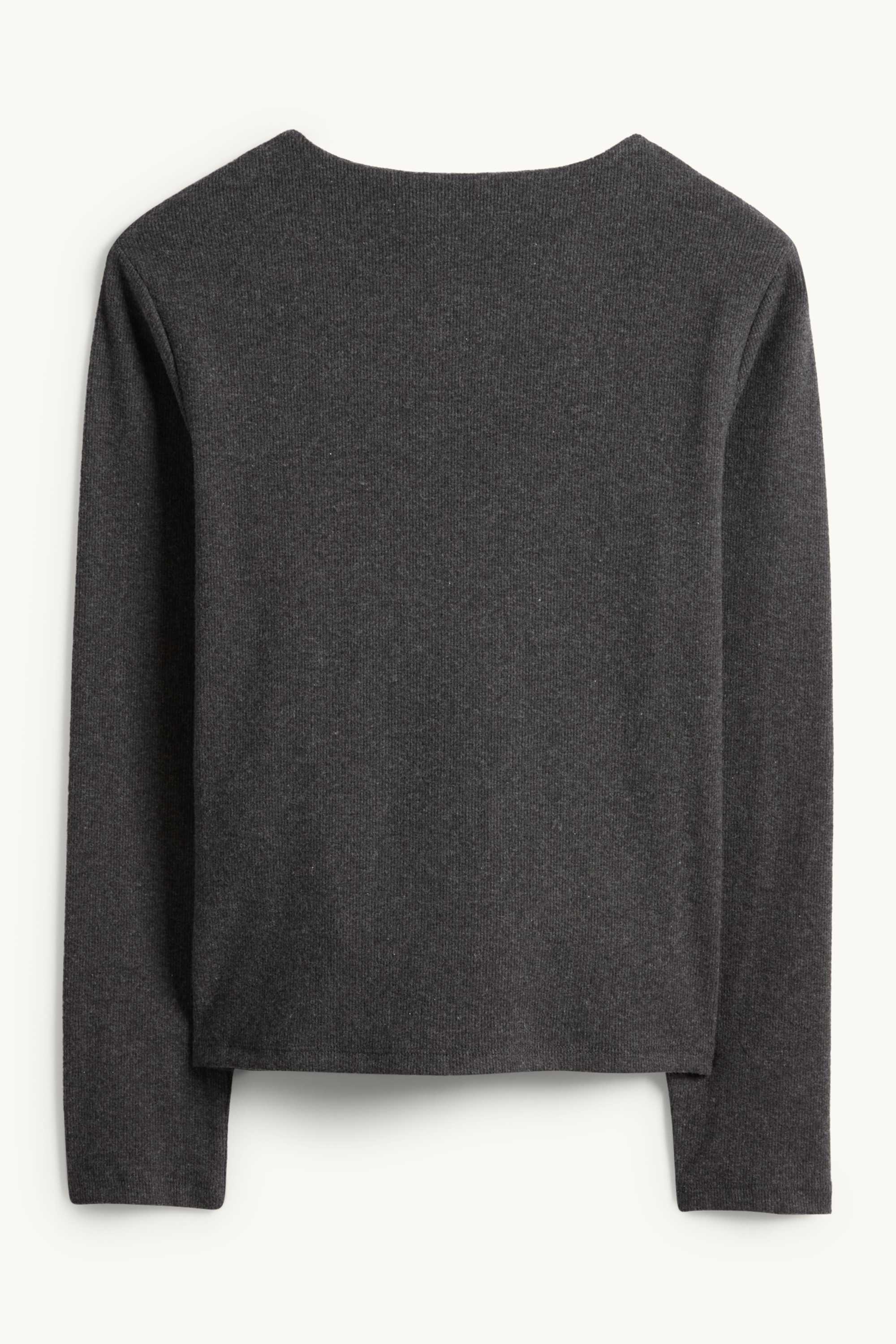 Sweatshirt - ribbed dark gray