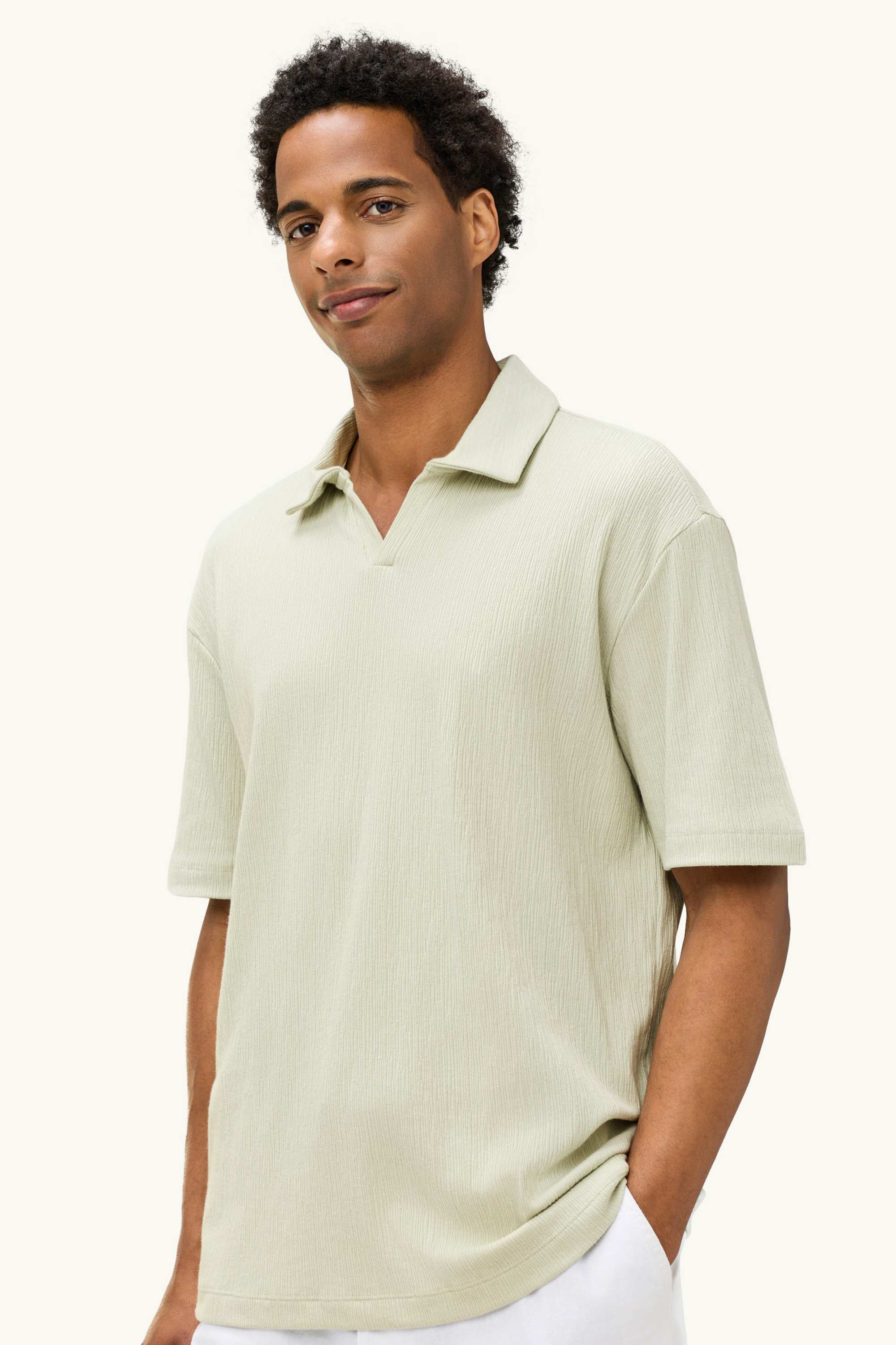 Polo shirt - relaxed fit light green