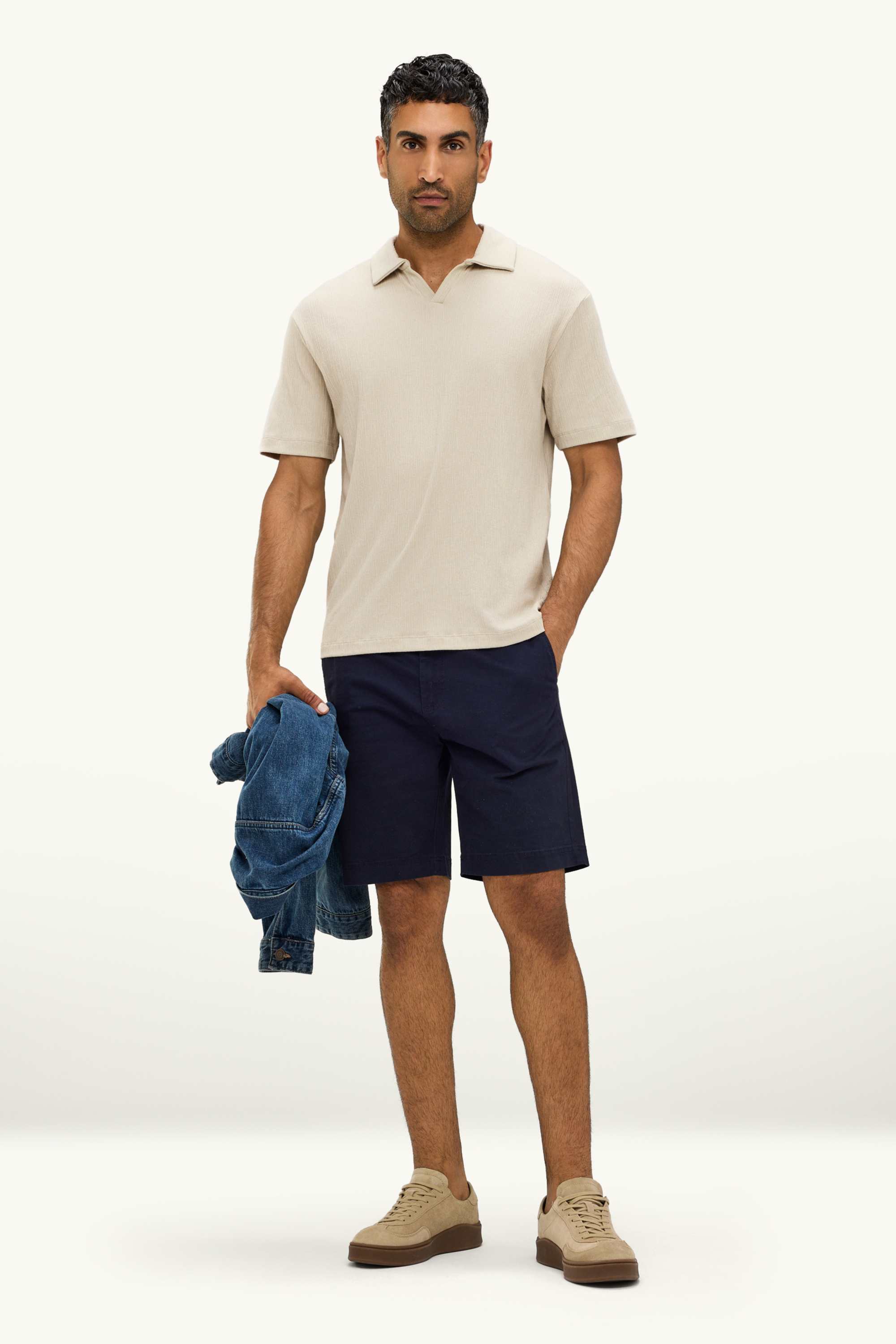 Polo shirt - relaxed fit beige