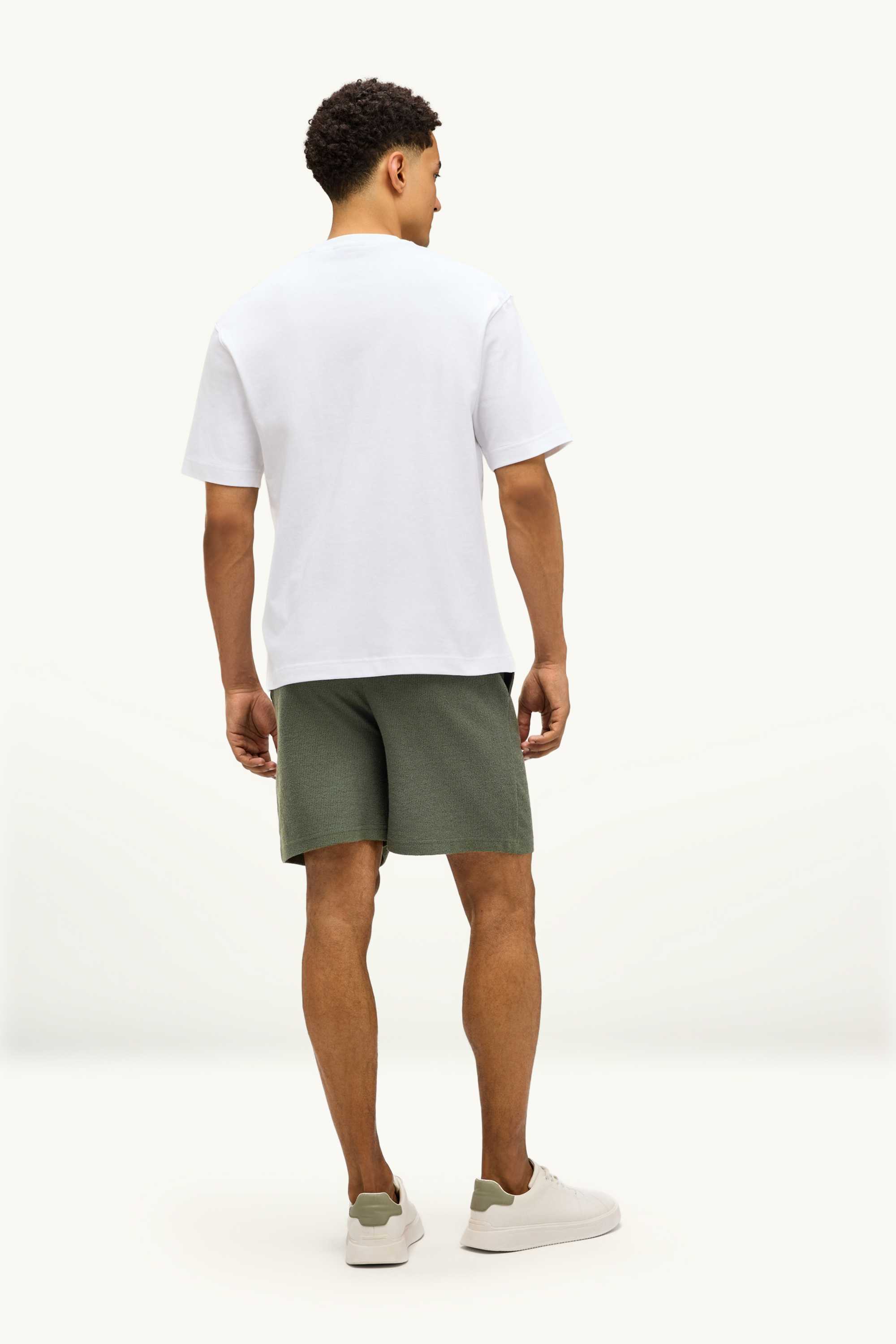 Sweat shorts - textured dark green