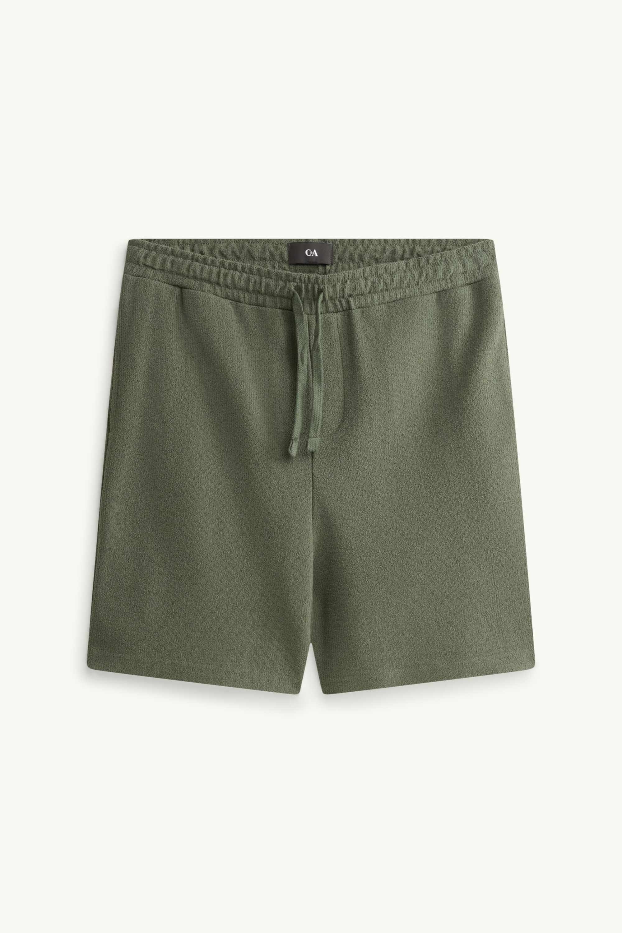 Sweat shorts - textured dark green