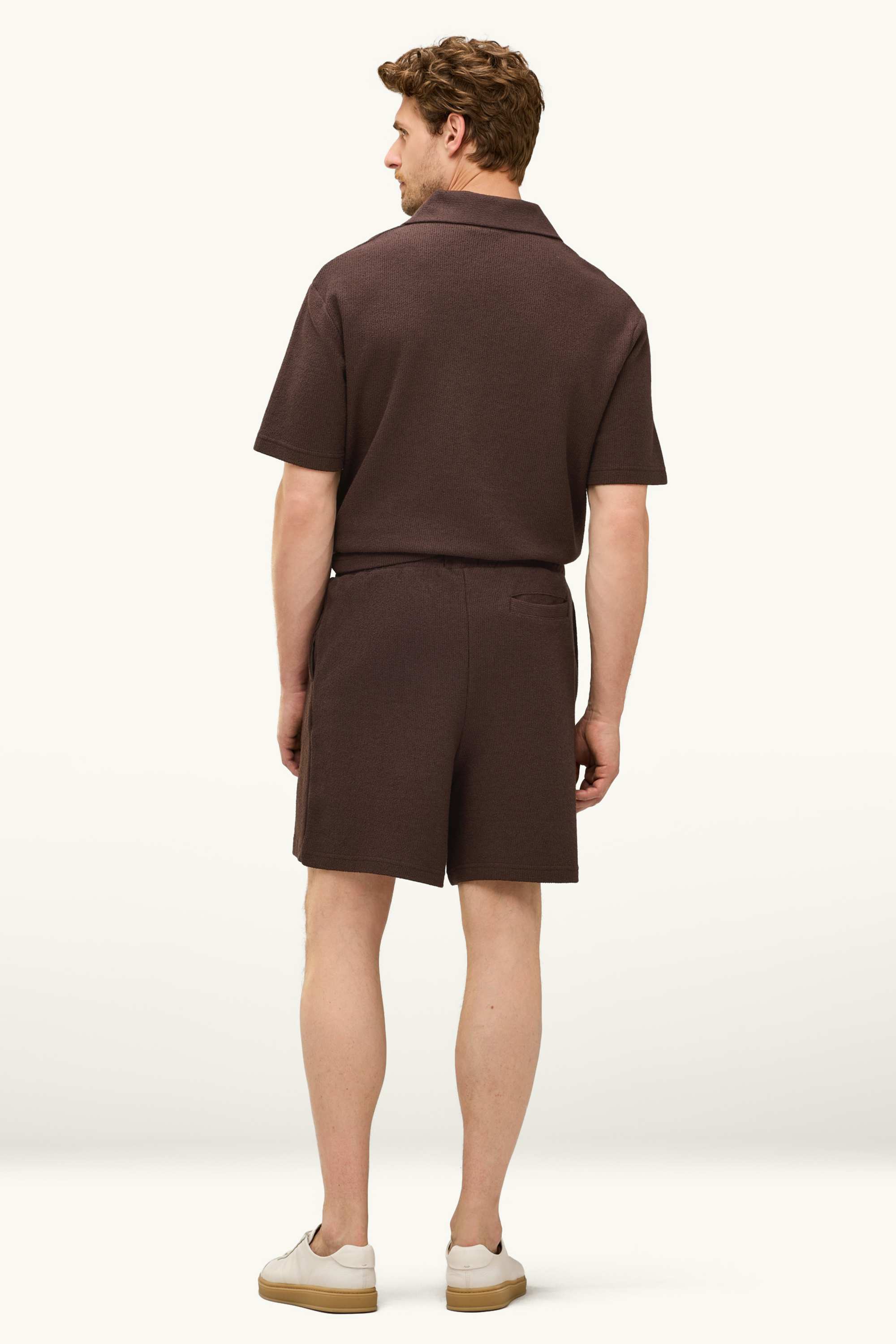 Sweat shorts - textured brown