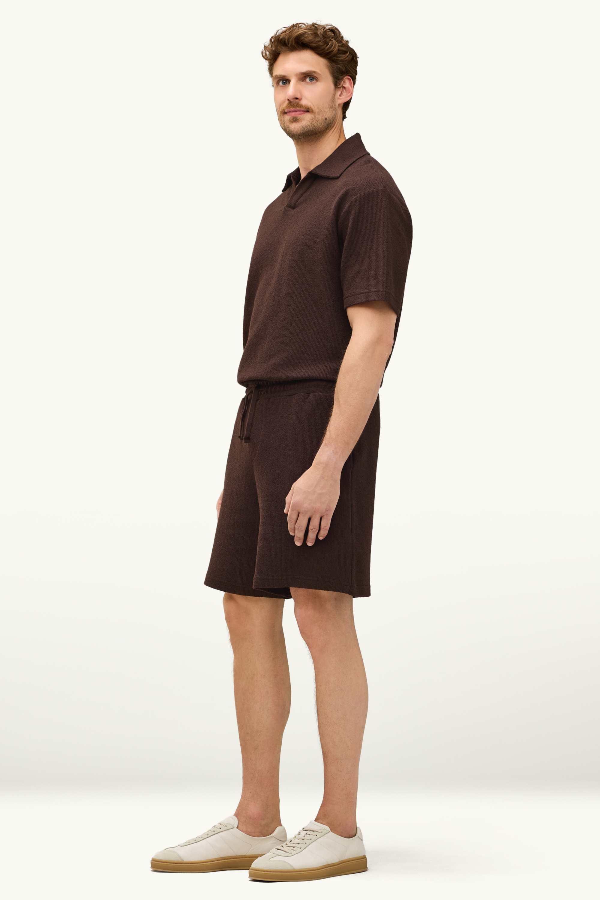Sweat shorts - textured brown