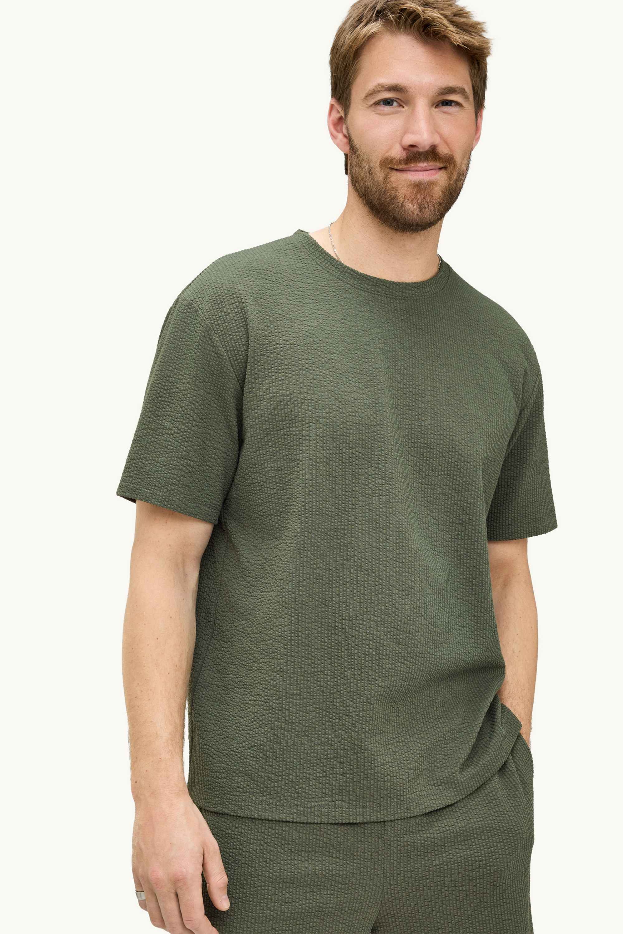 T-shirt - regular fit - textured green
