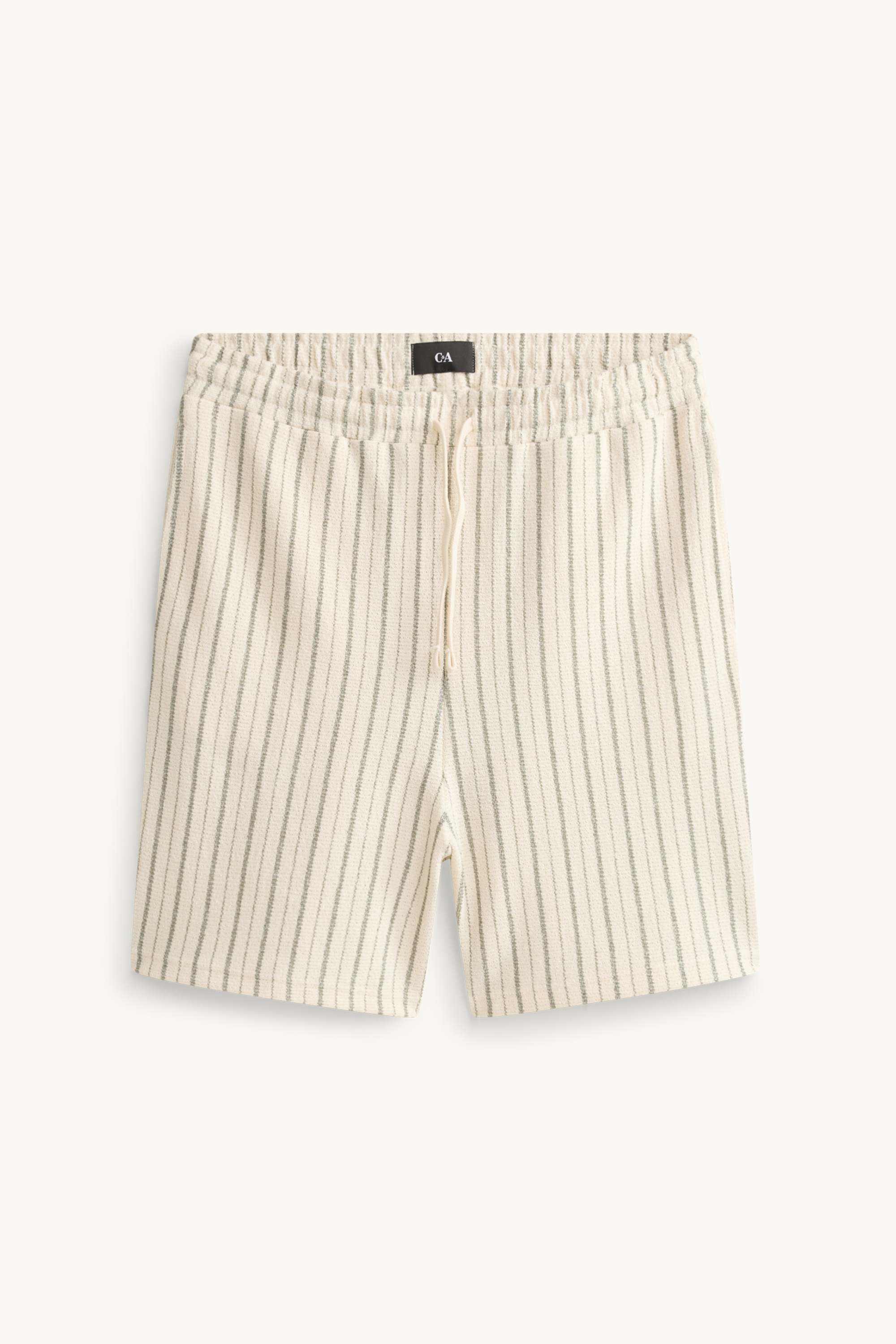Knitted shorts - striped creme