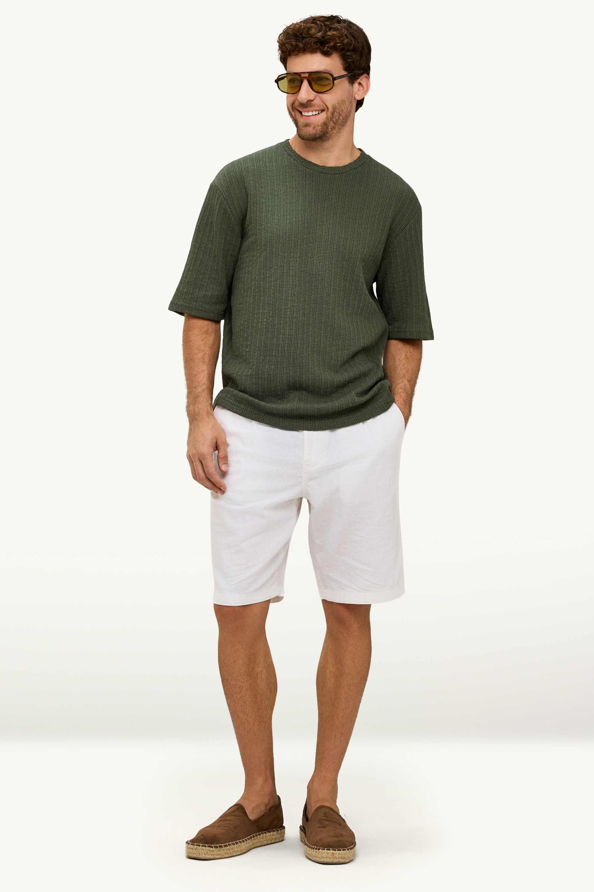 T-shirt - relaxed fit - textured green