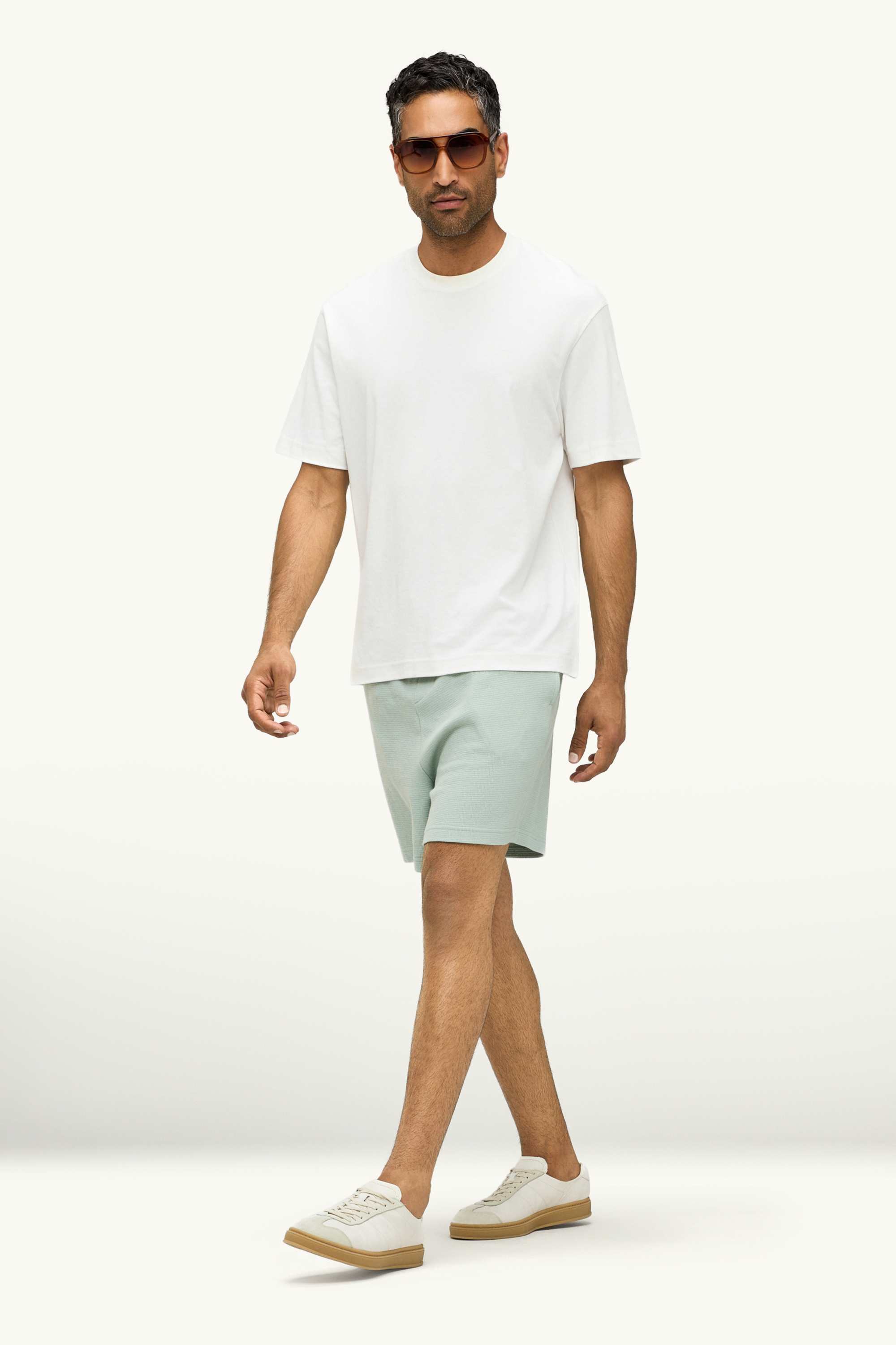 Sweat shorts - textured light green