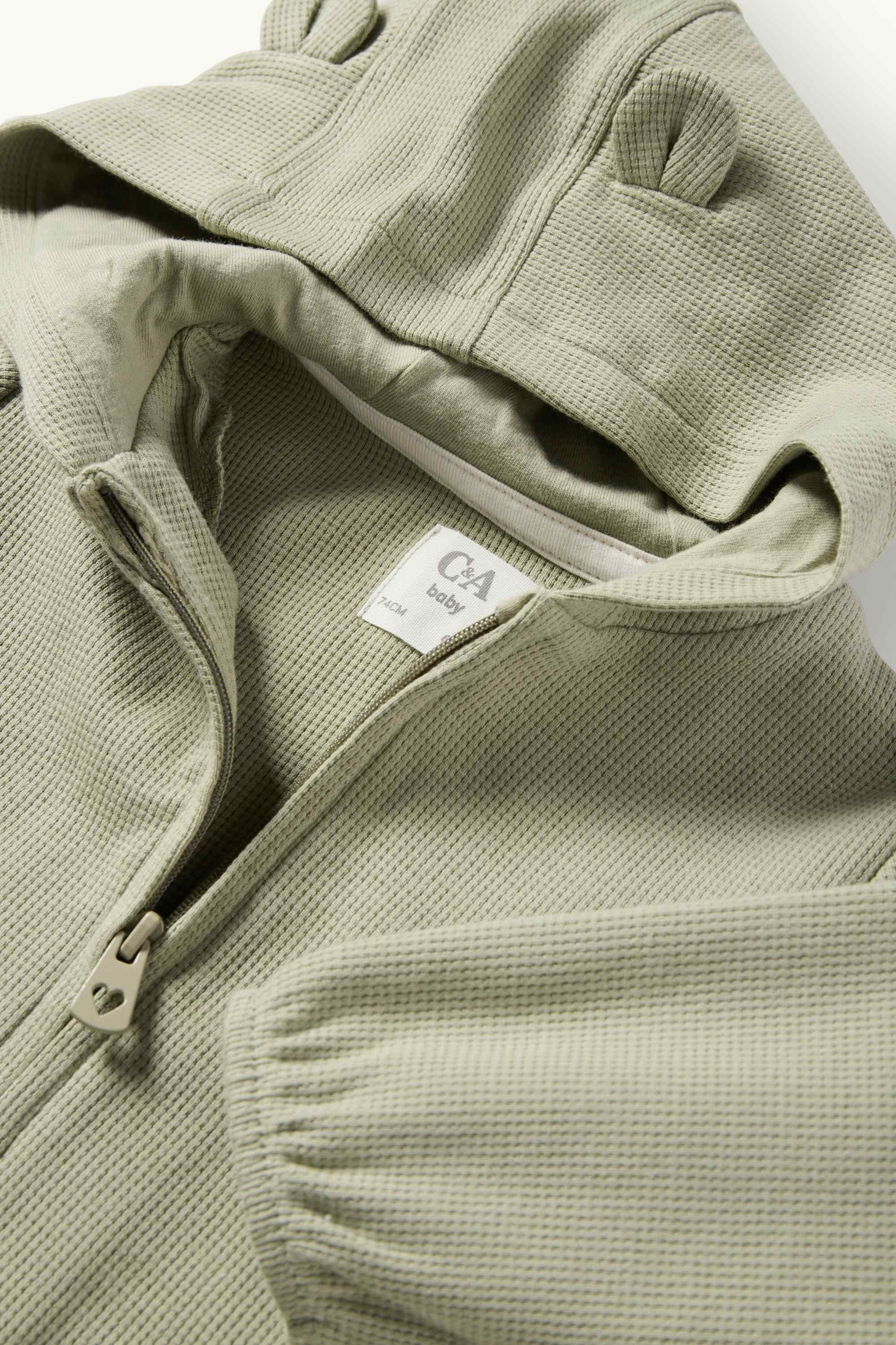 Baby sweat hoodie - textured green