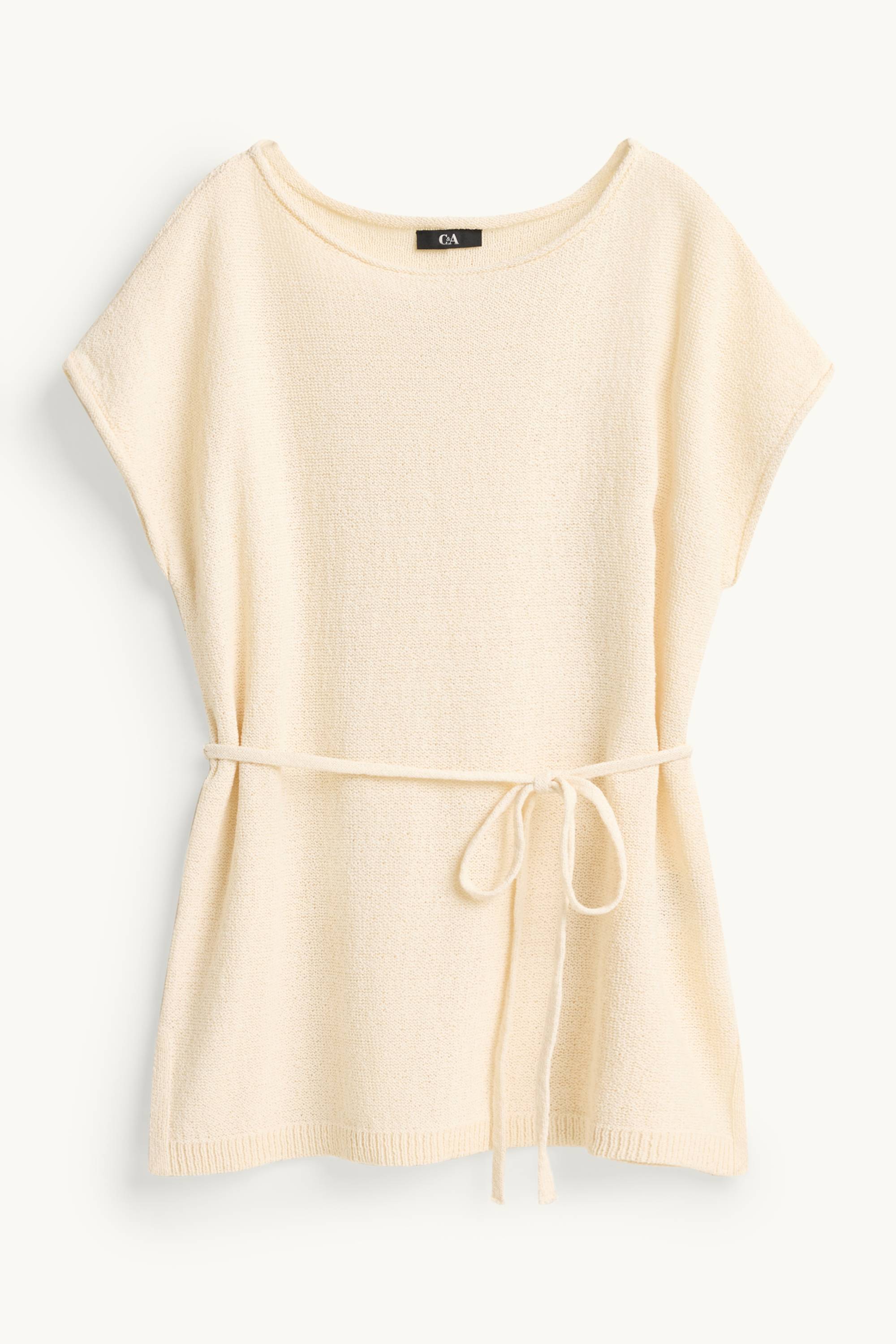 Knitted jumper - short sleeve creme