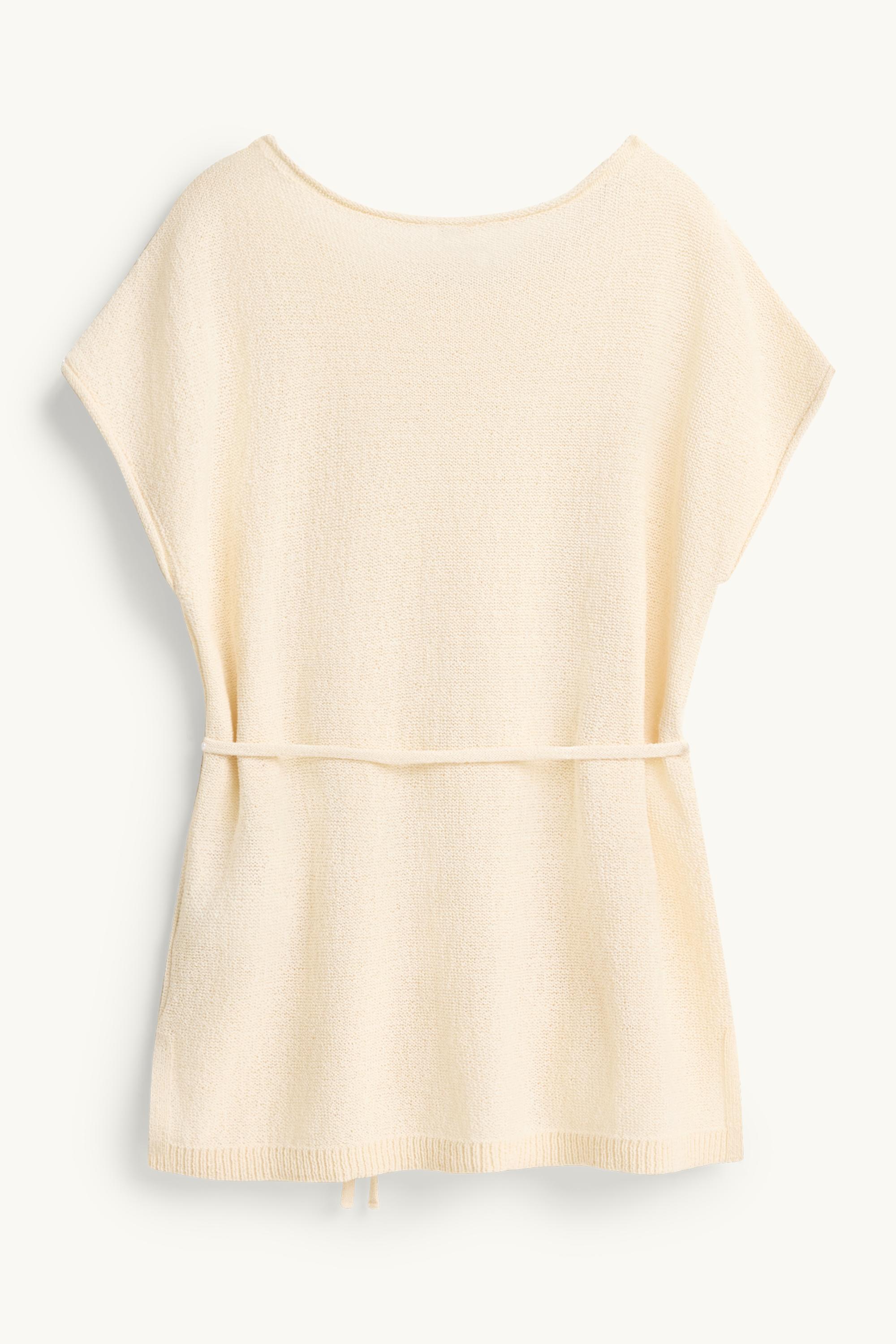 Knitted jumper - short sleeve creme