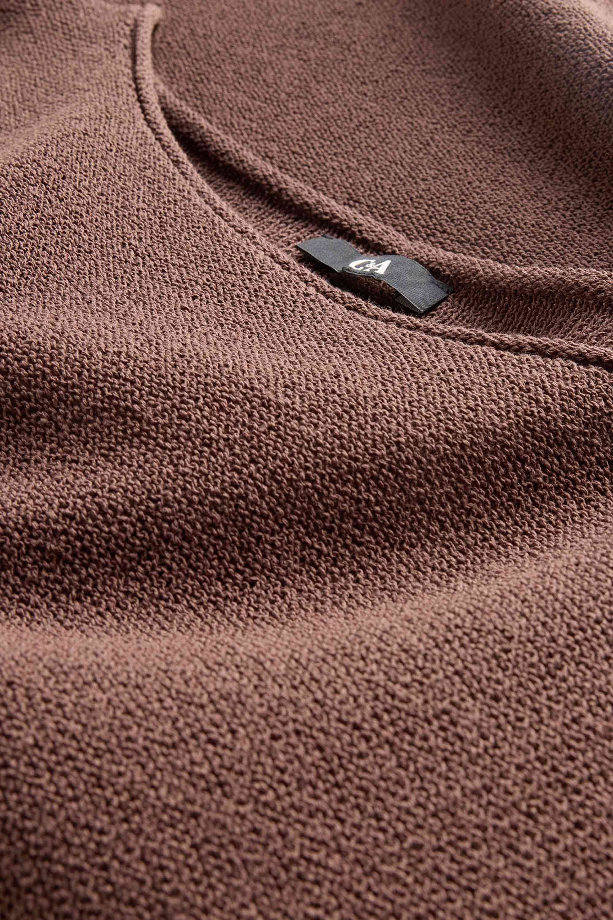 Knitted jumper - short sleeve brown