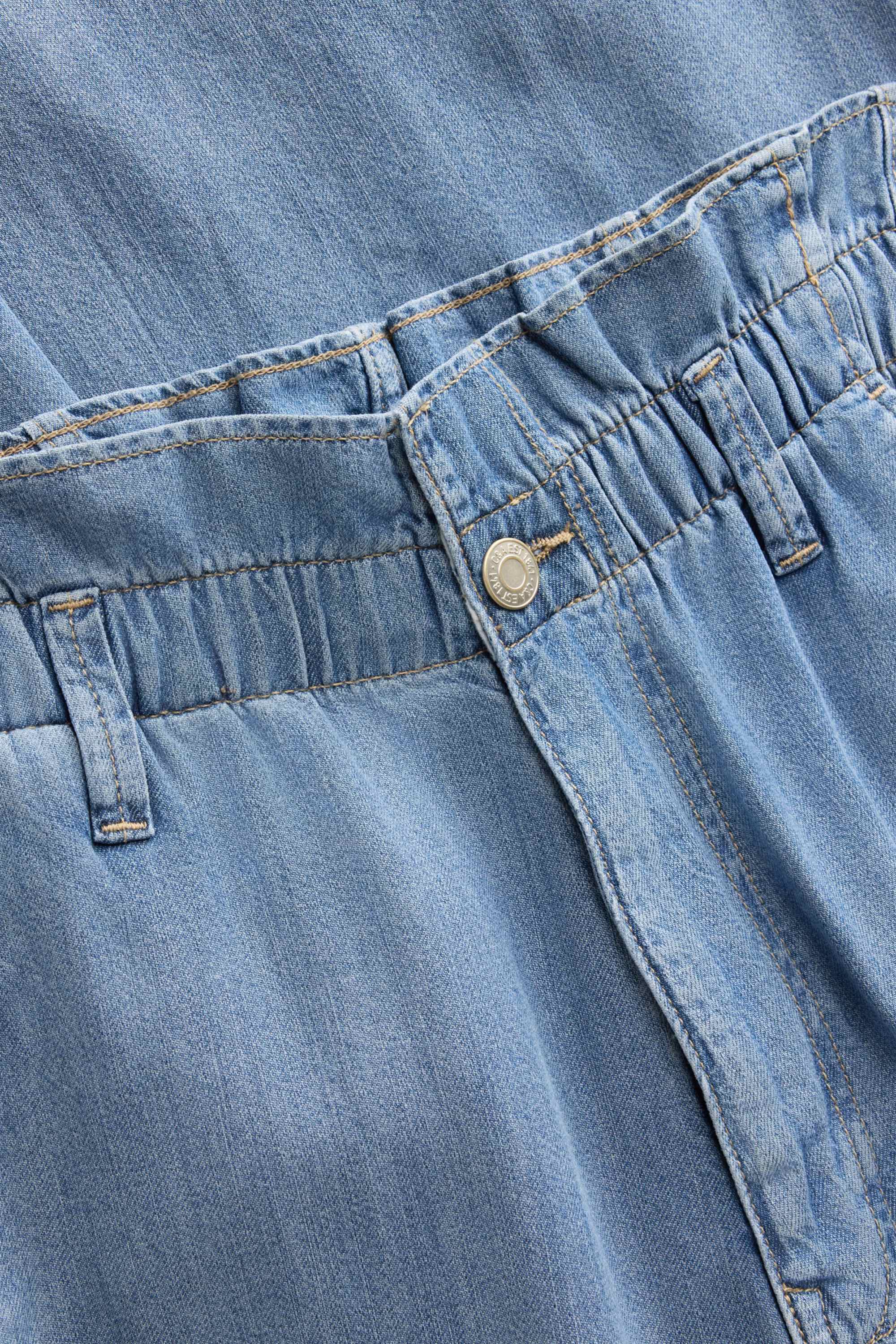 Cropped wide leg jeans - high waist blue denim