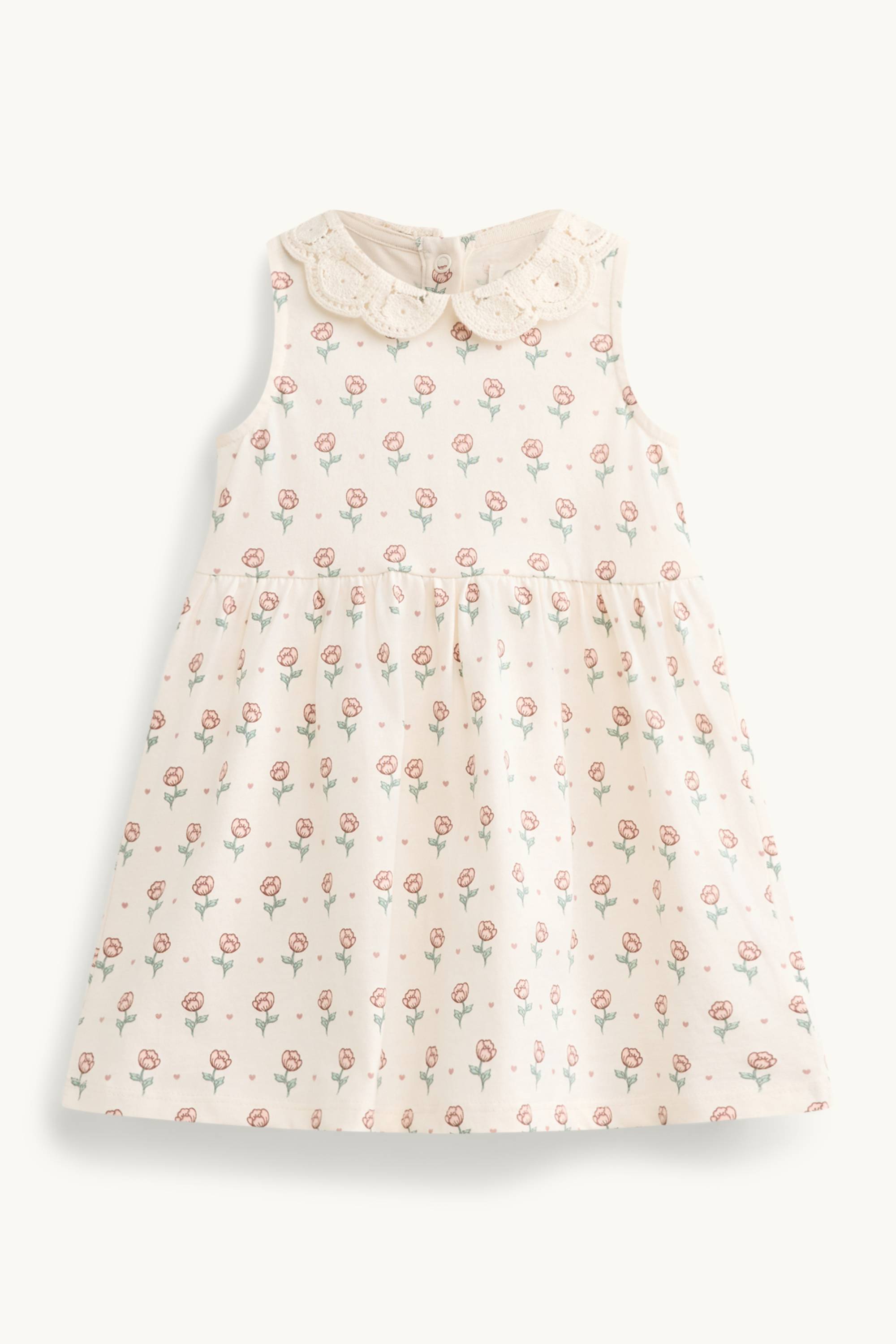Floral - baby dress white