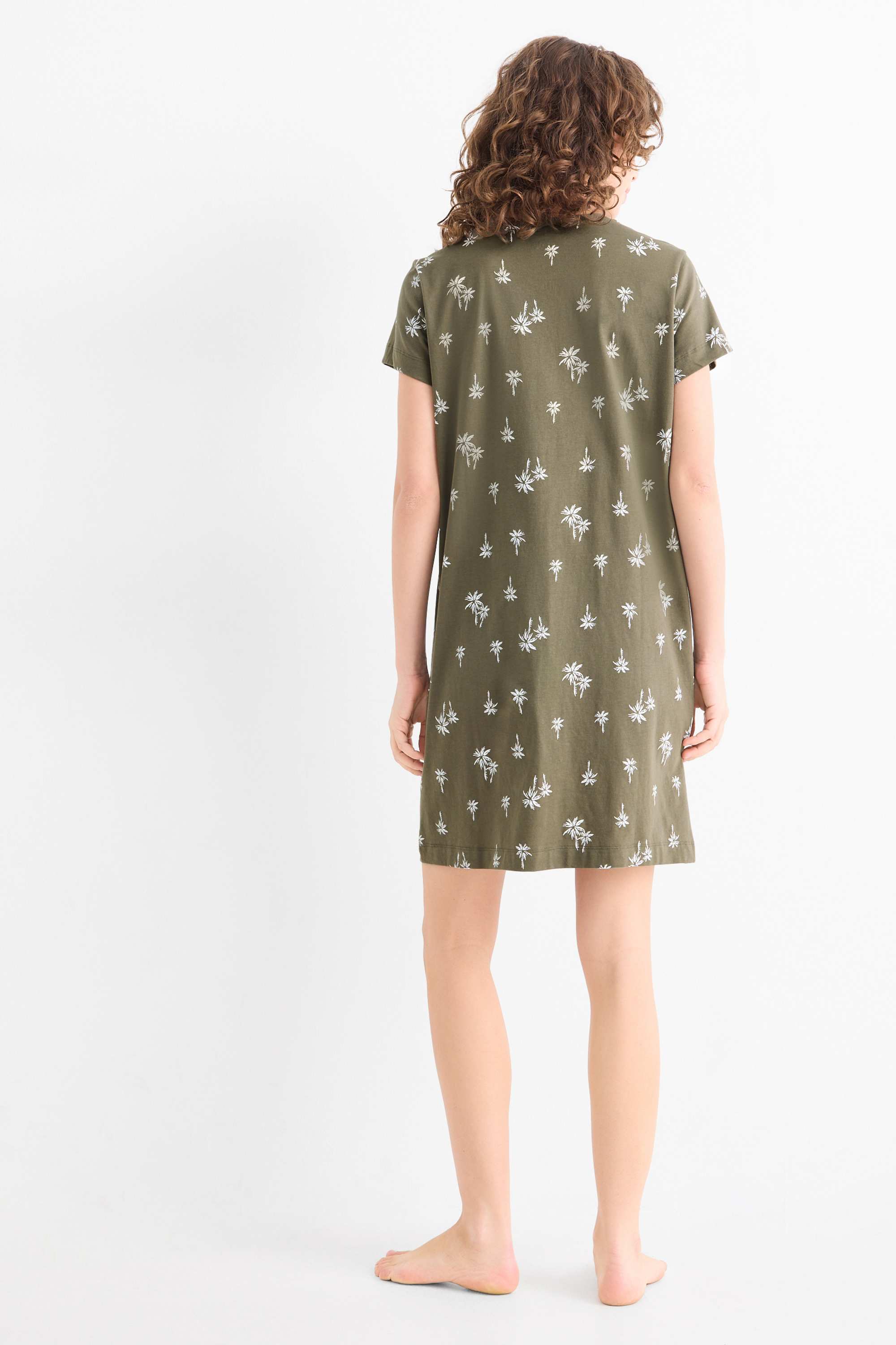 Nightdress - patterned khaki