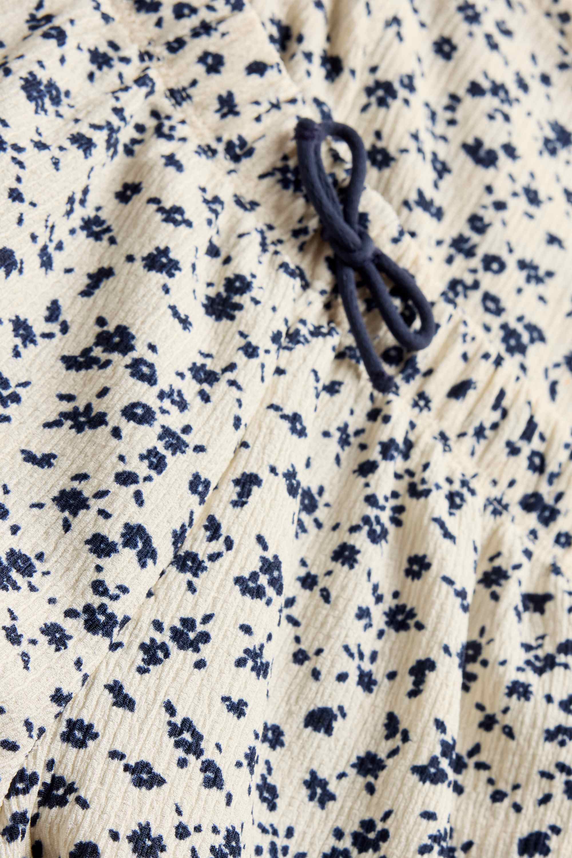 Jersey trousers - floral white / blue