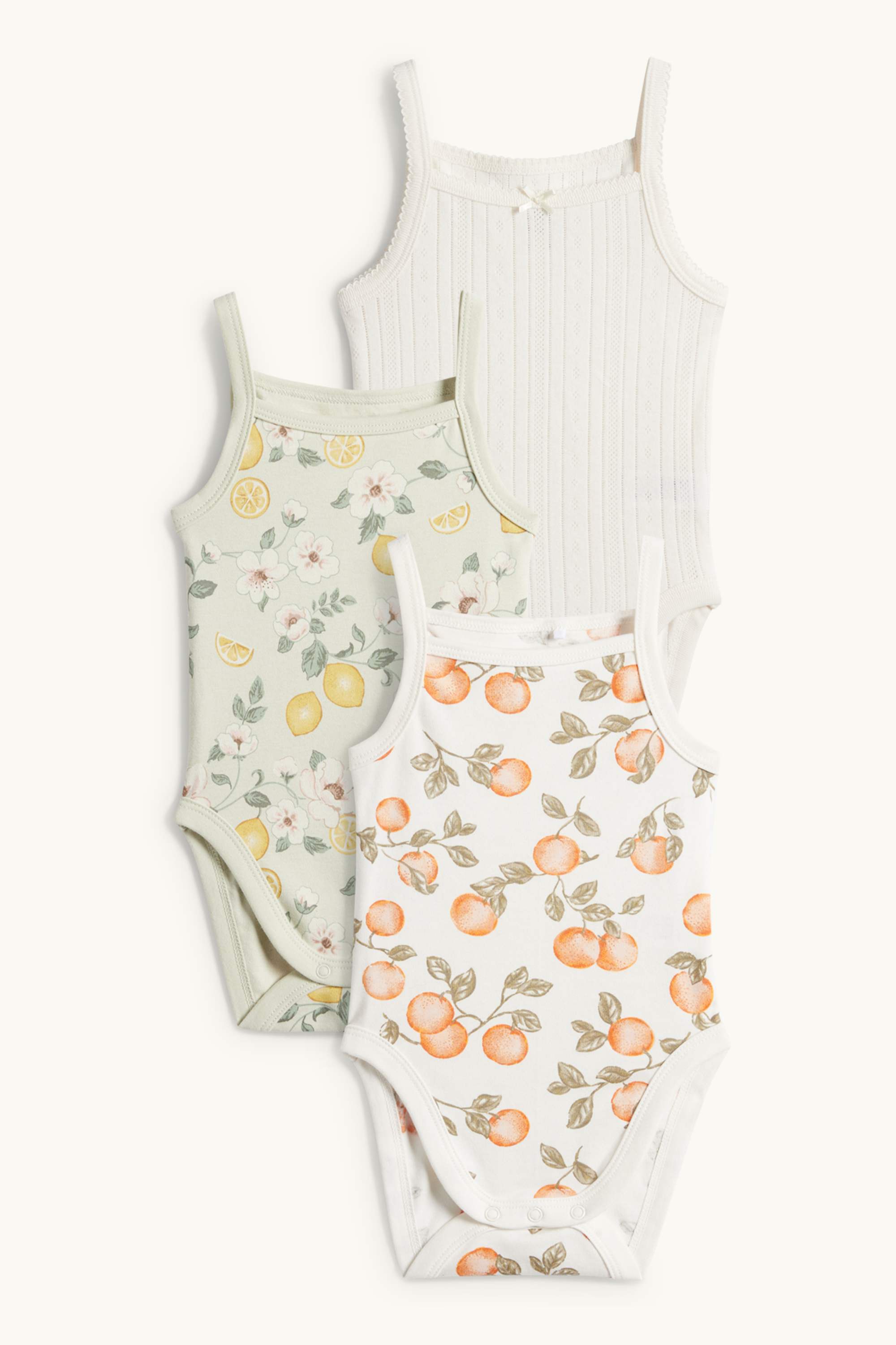 Multipack of 3 - orange and lemon - baby bodysuit white