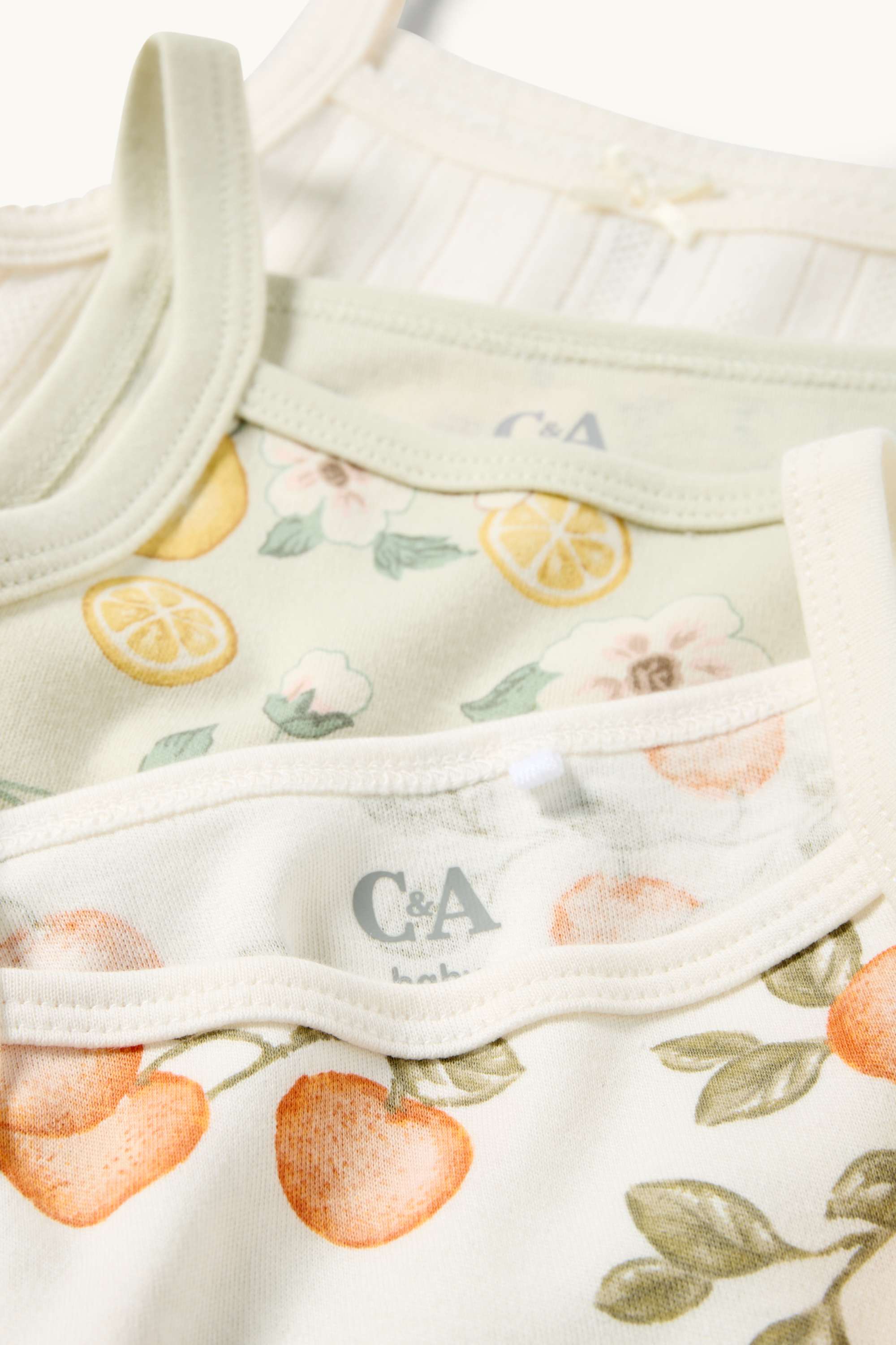 Multipack of 3 - orange and lemon - baby bodysuit white