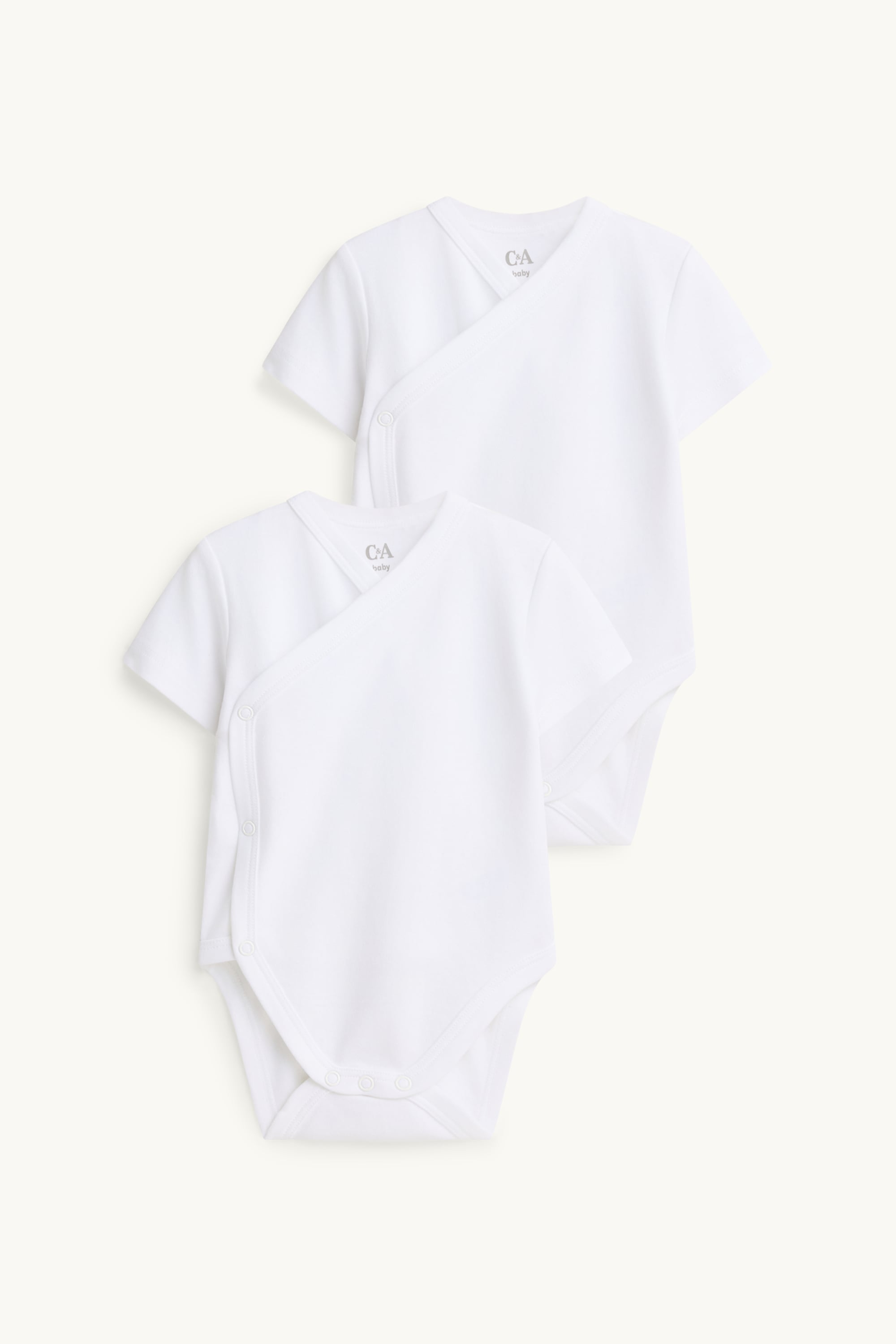 Multipack of 2 - baby wrapover bodysuit white