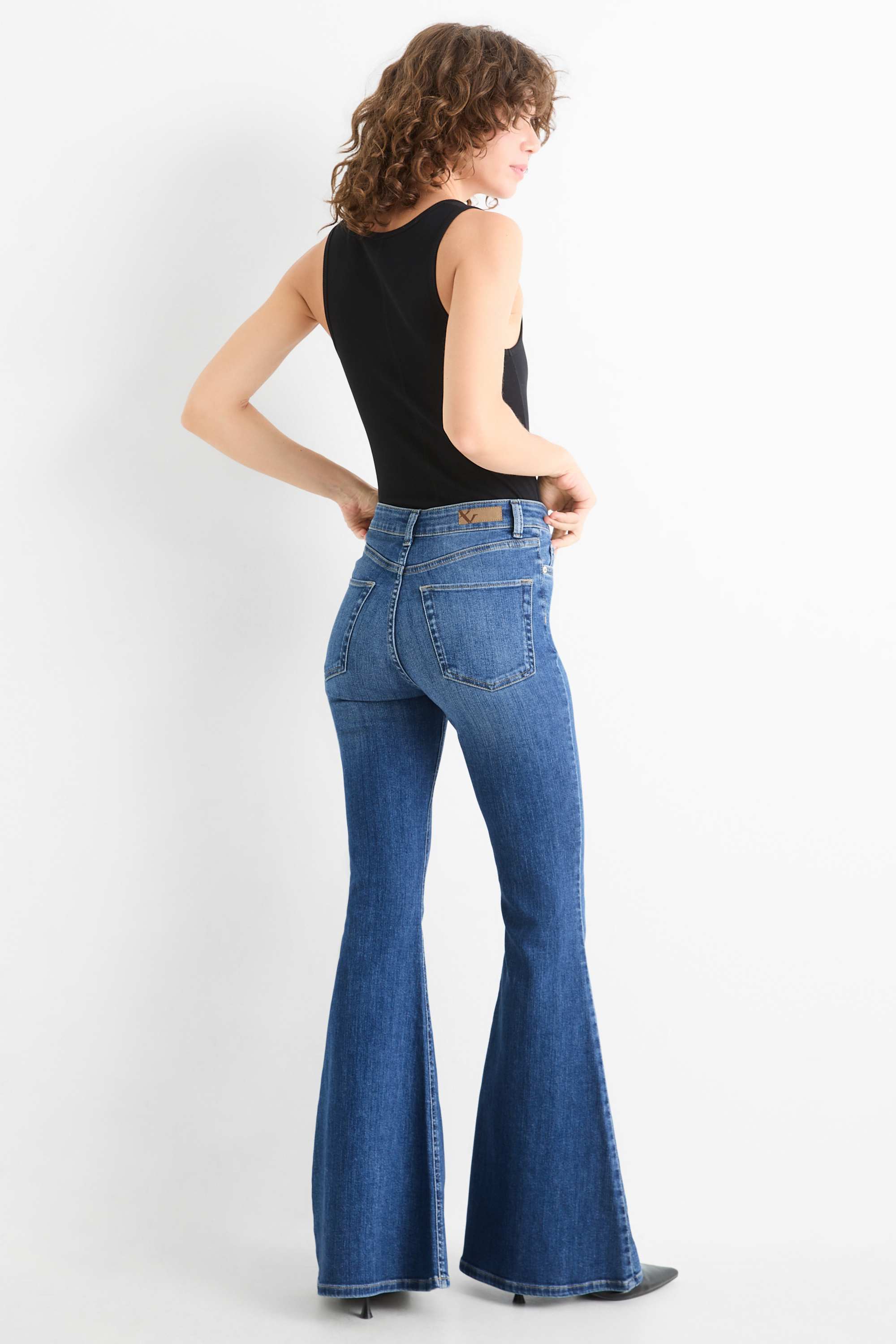 Flared jeans - high waist blue