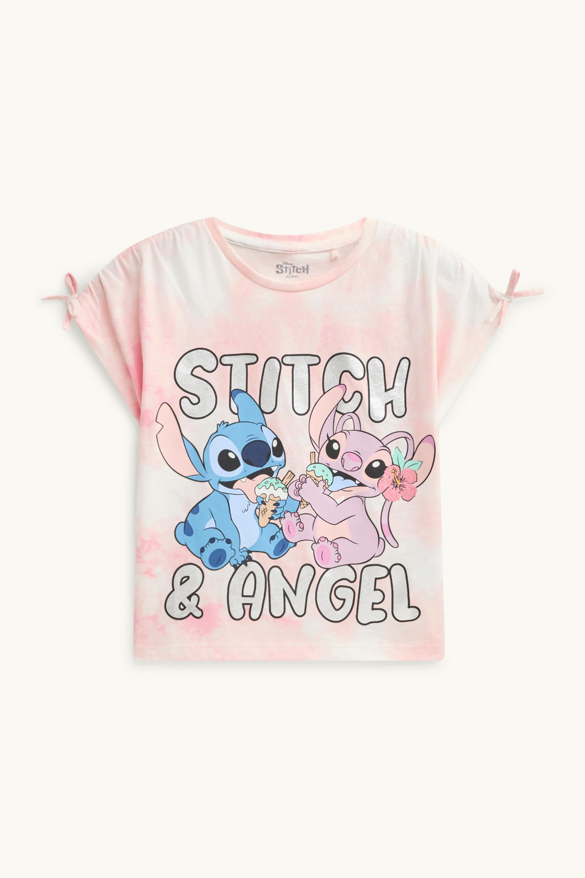 Lilo & Stitch - short sleeve T-shirt - shiny - patterned rose