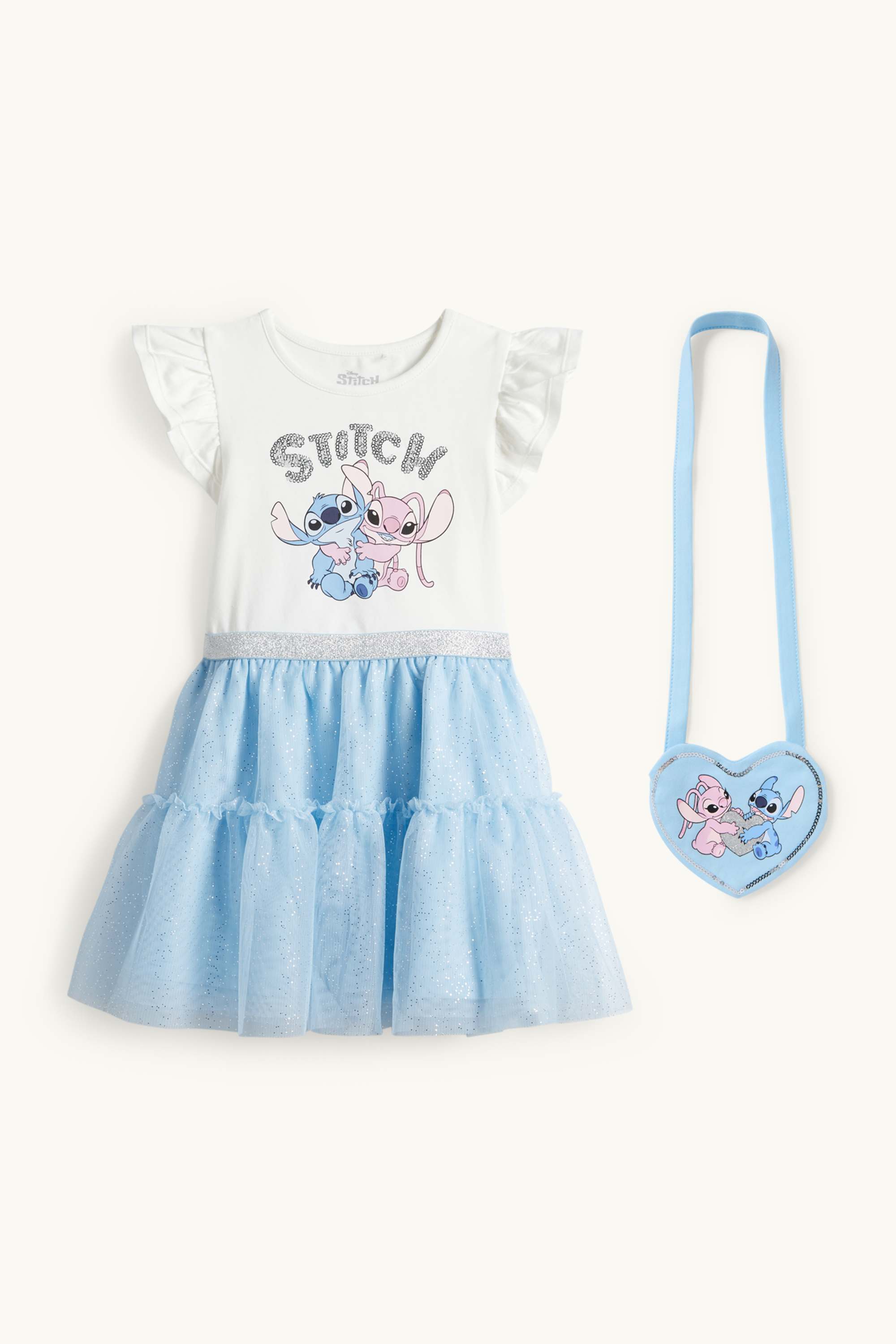 Lilo & Stitch - set - dress and bag - 2 piece white / blue