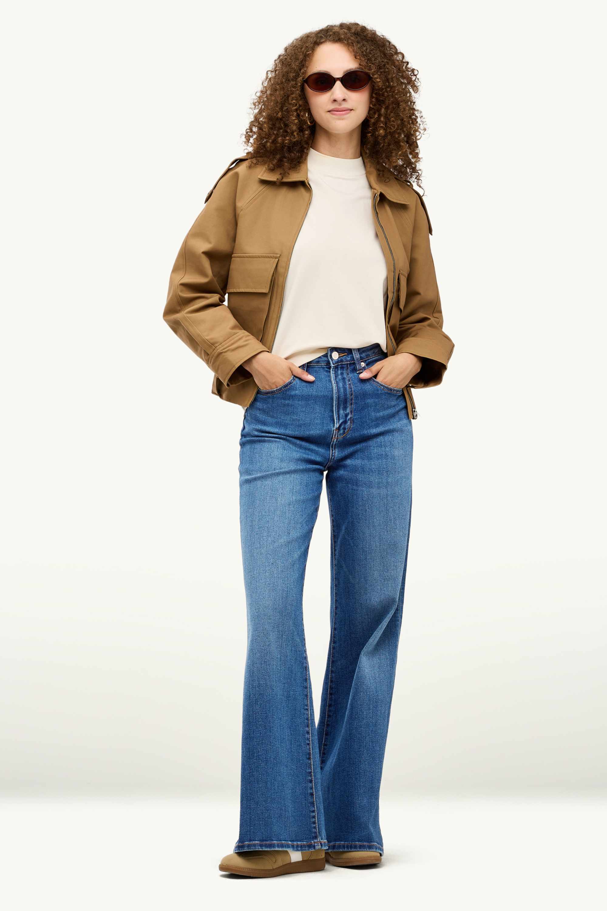 Flared jeans - high waist blue