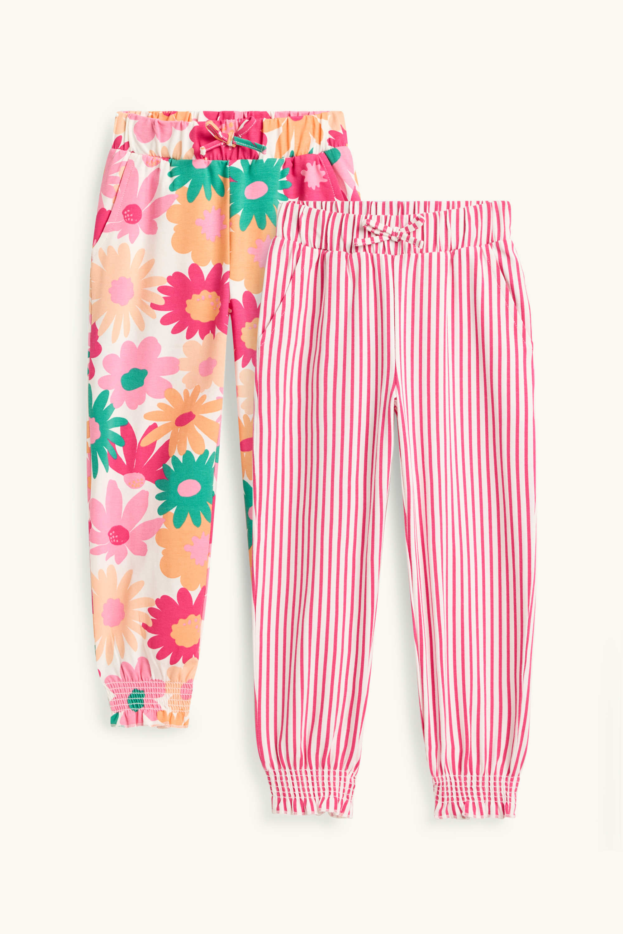 Multipack of 2 - floral - cloth trousers white / red