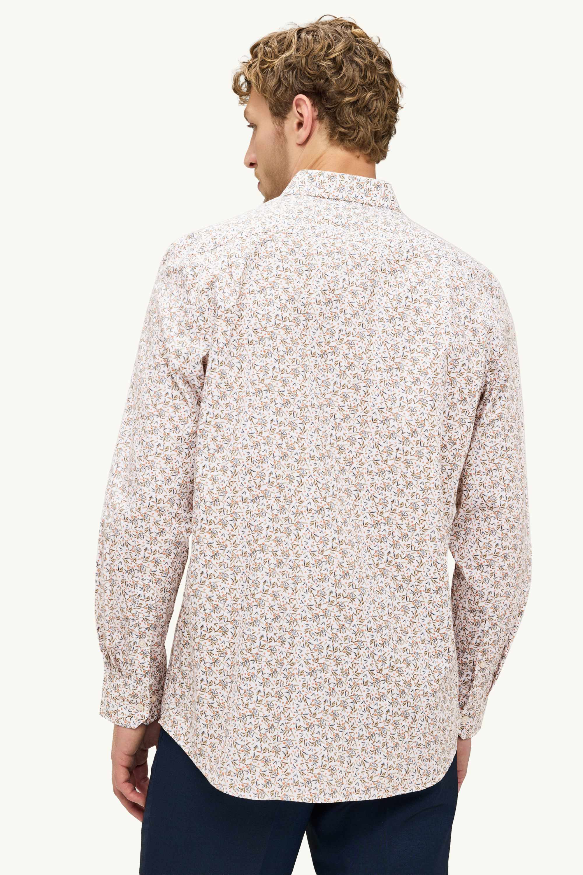 Shirt - regular fit - kent collar light brown