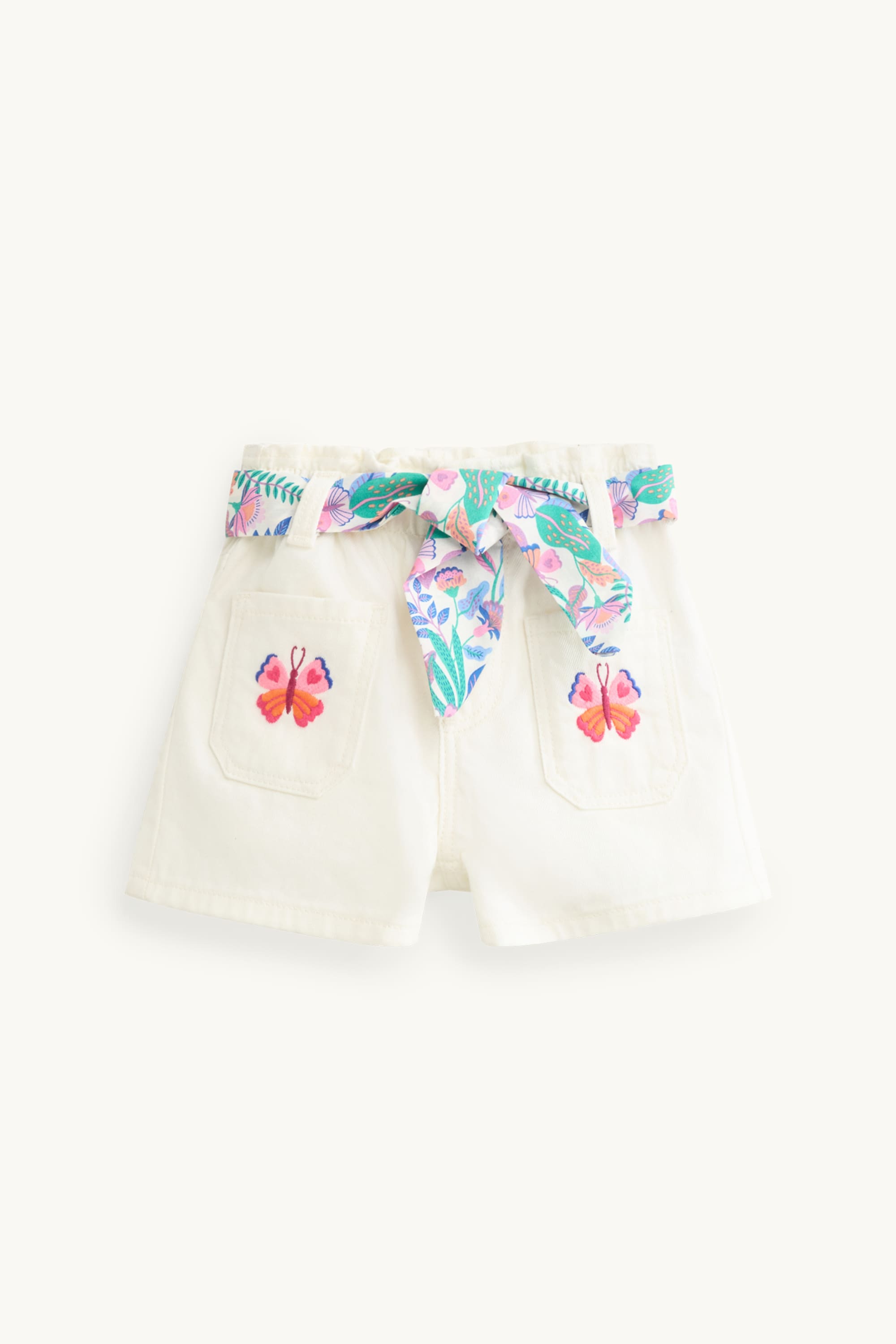 Butterfly - denim shorts white