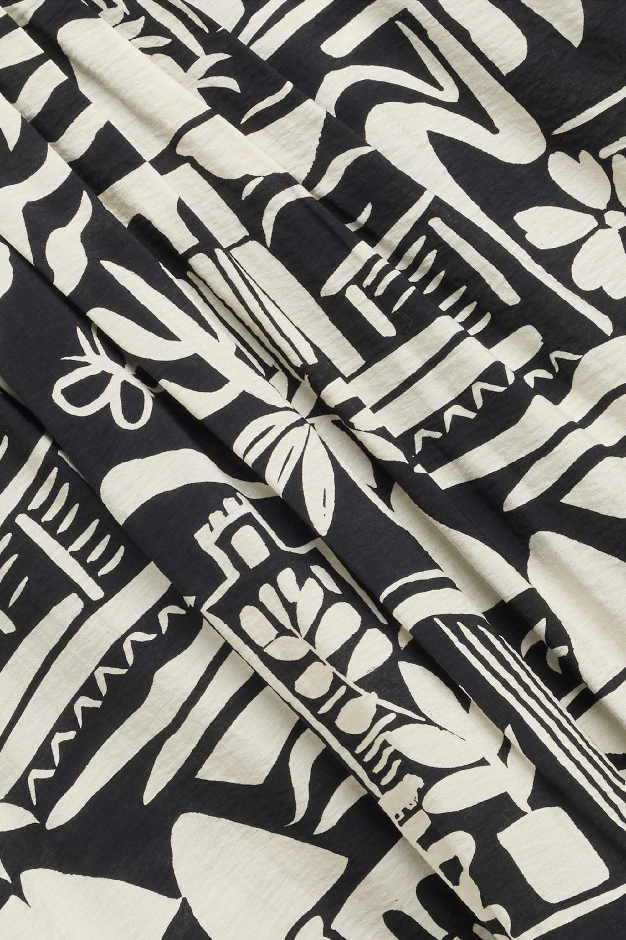 Dress - straight fit - patterned black / white