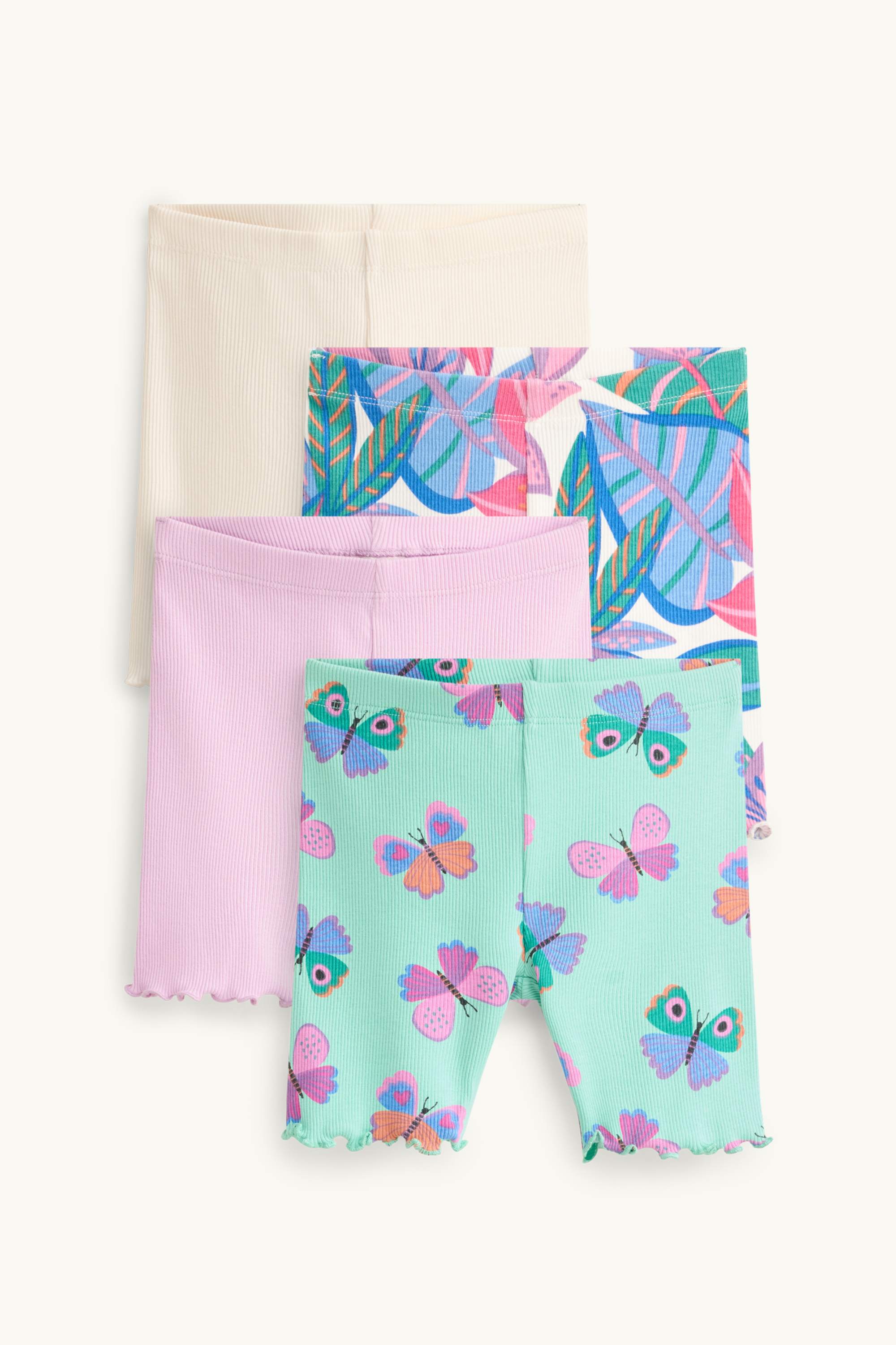 Multipack of 4 - cycling shorts - ribbed green / pink