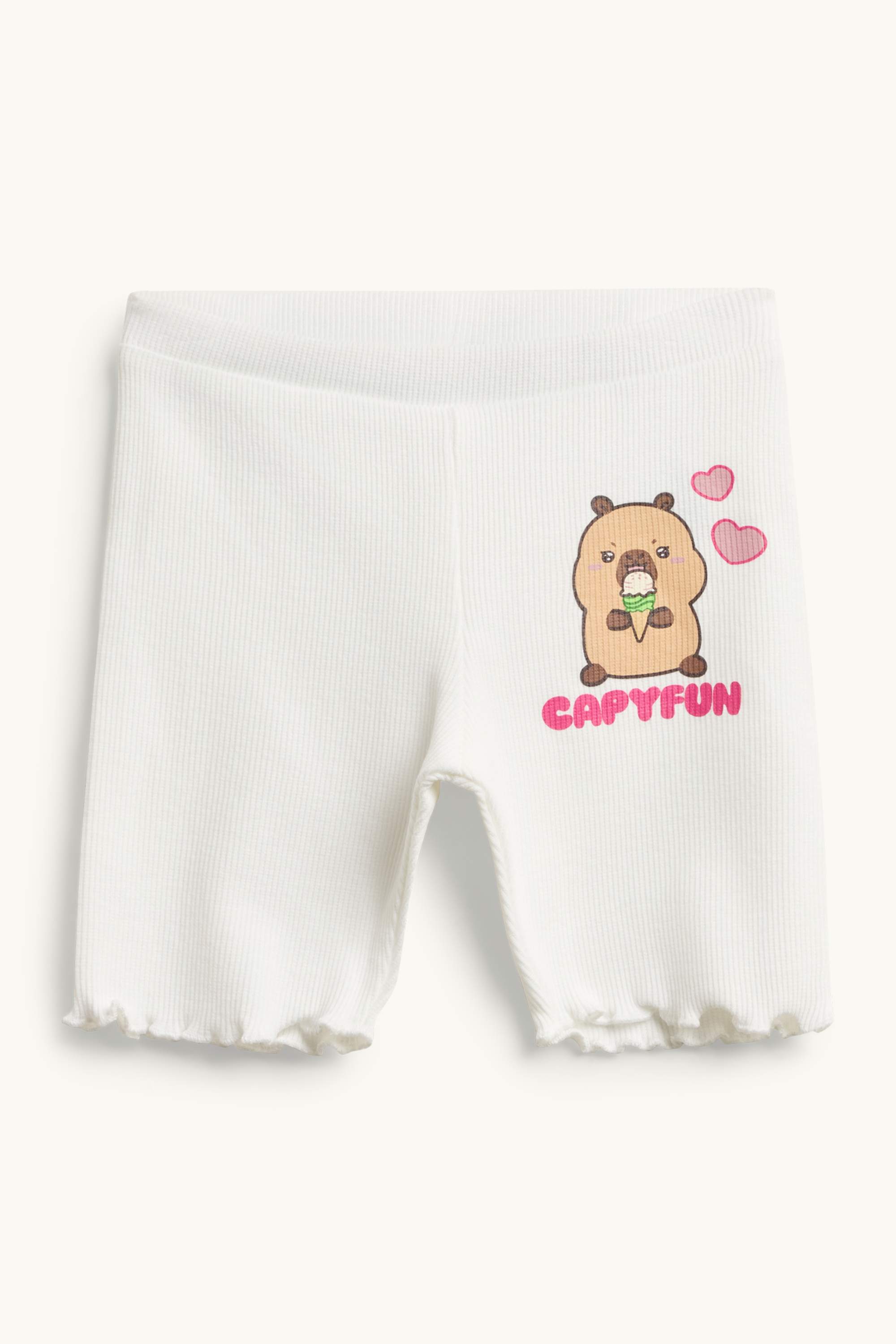 CapyFun - set - short sleeve T-shirt and shorts - 2 piece white / pink