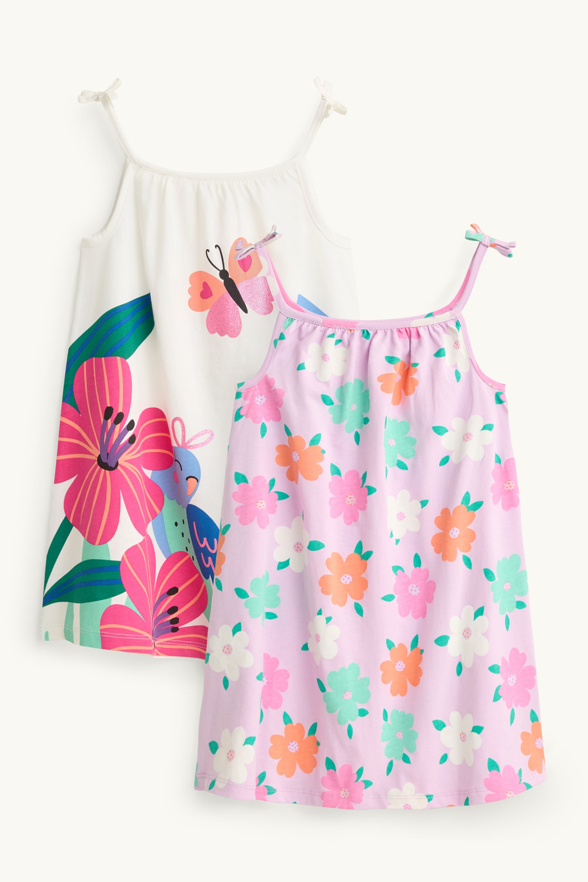 Multipack of 2 - floral - dress purple / white