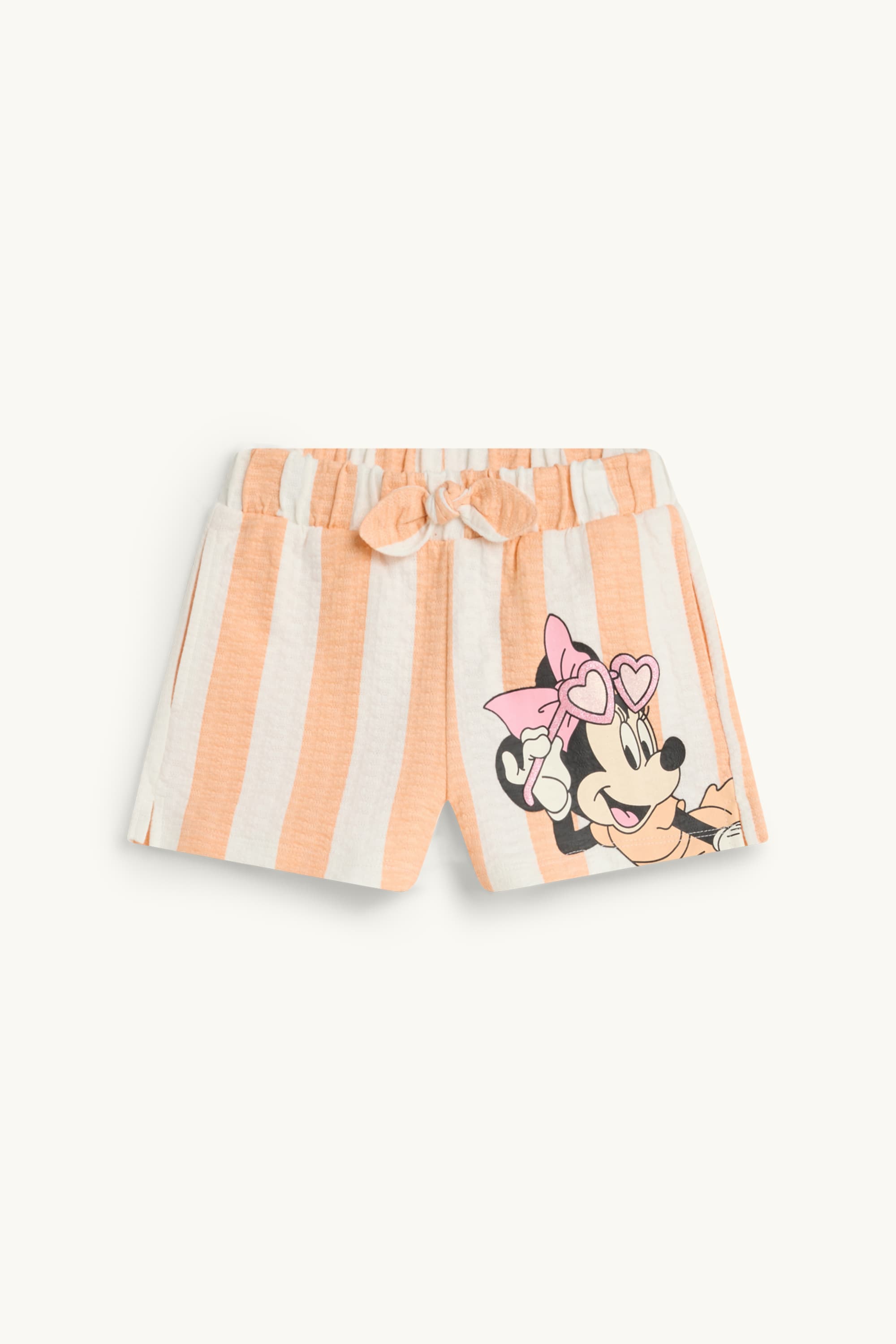 Minnie Mouse - shorts - shiny - striped white / orange